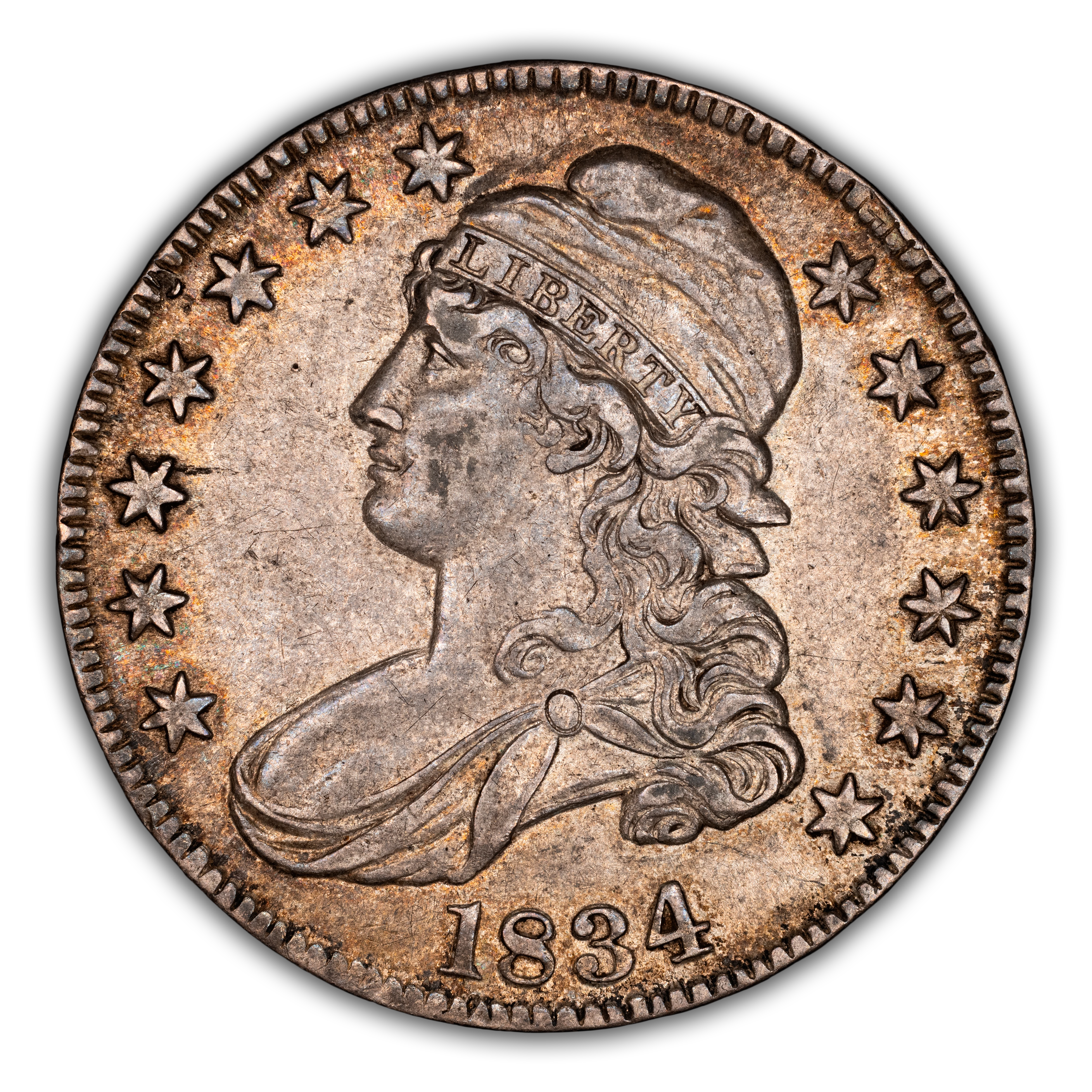 1834 50c Large Date, Small Letters, O-107 MS