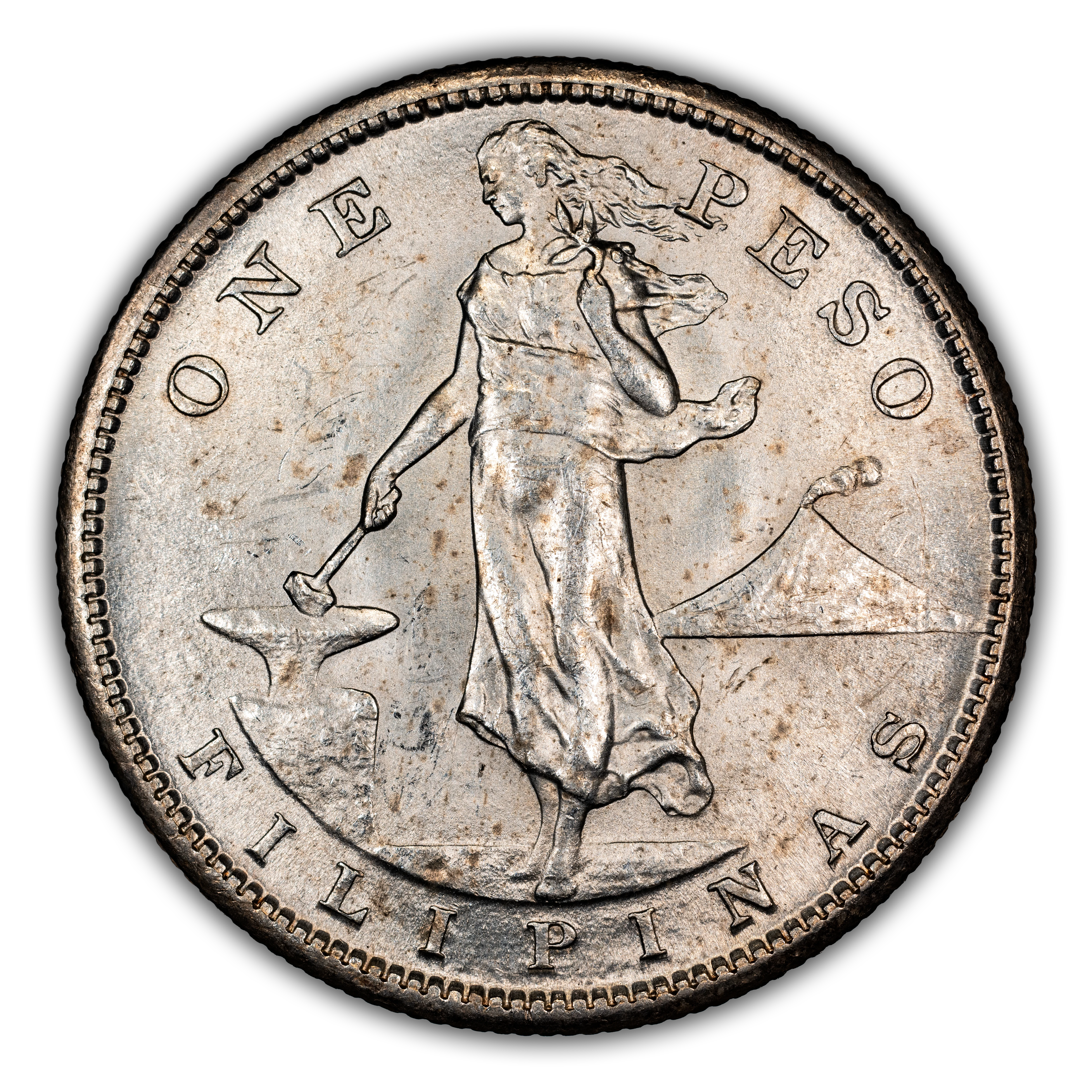 1908-S/S Peso U.S. Philippines, RPM, Allen 17.03a MS