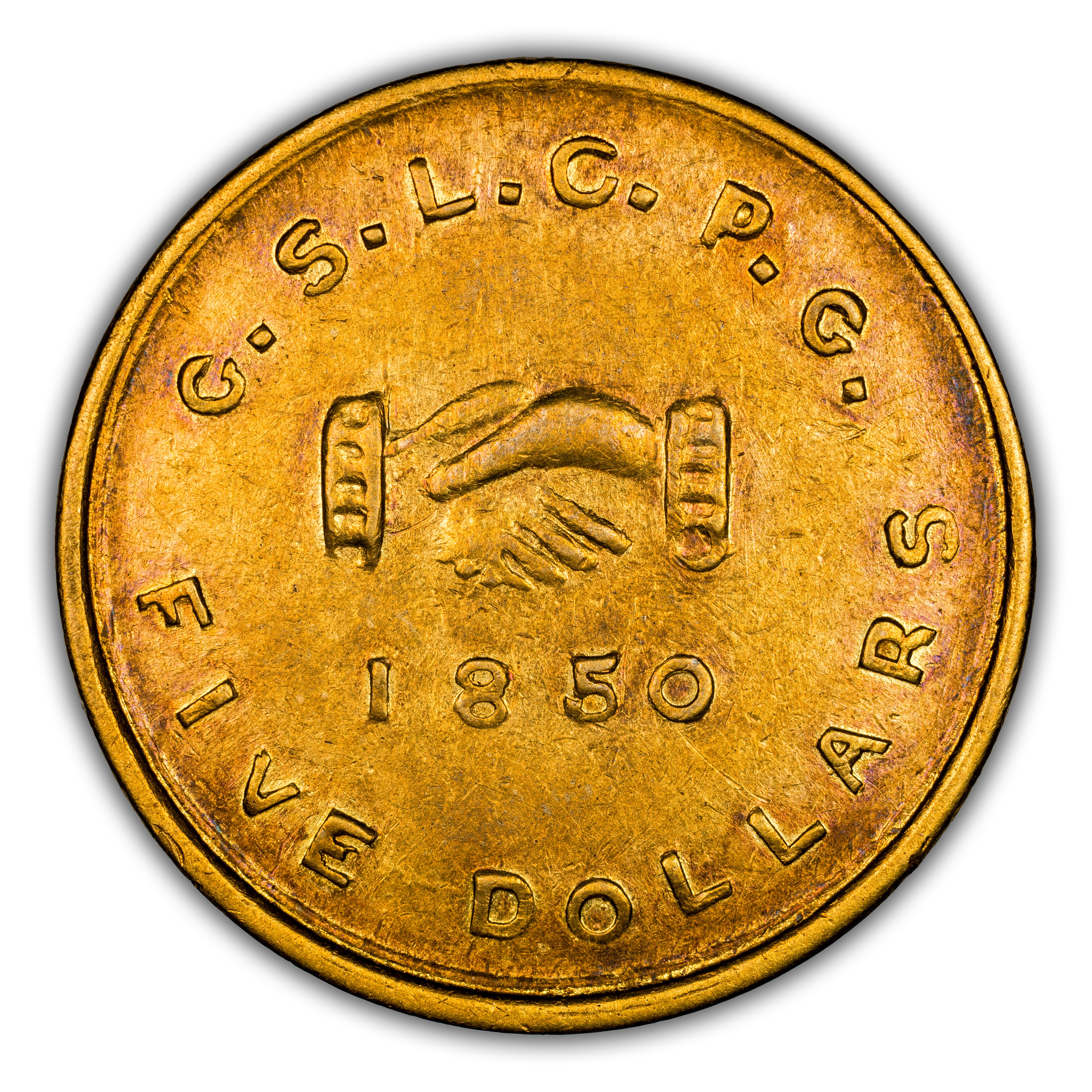 1850 G$5 Mormon, K-5 MS