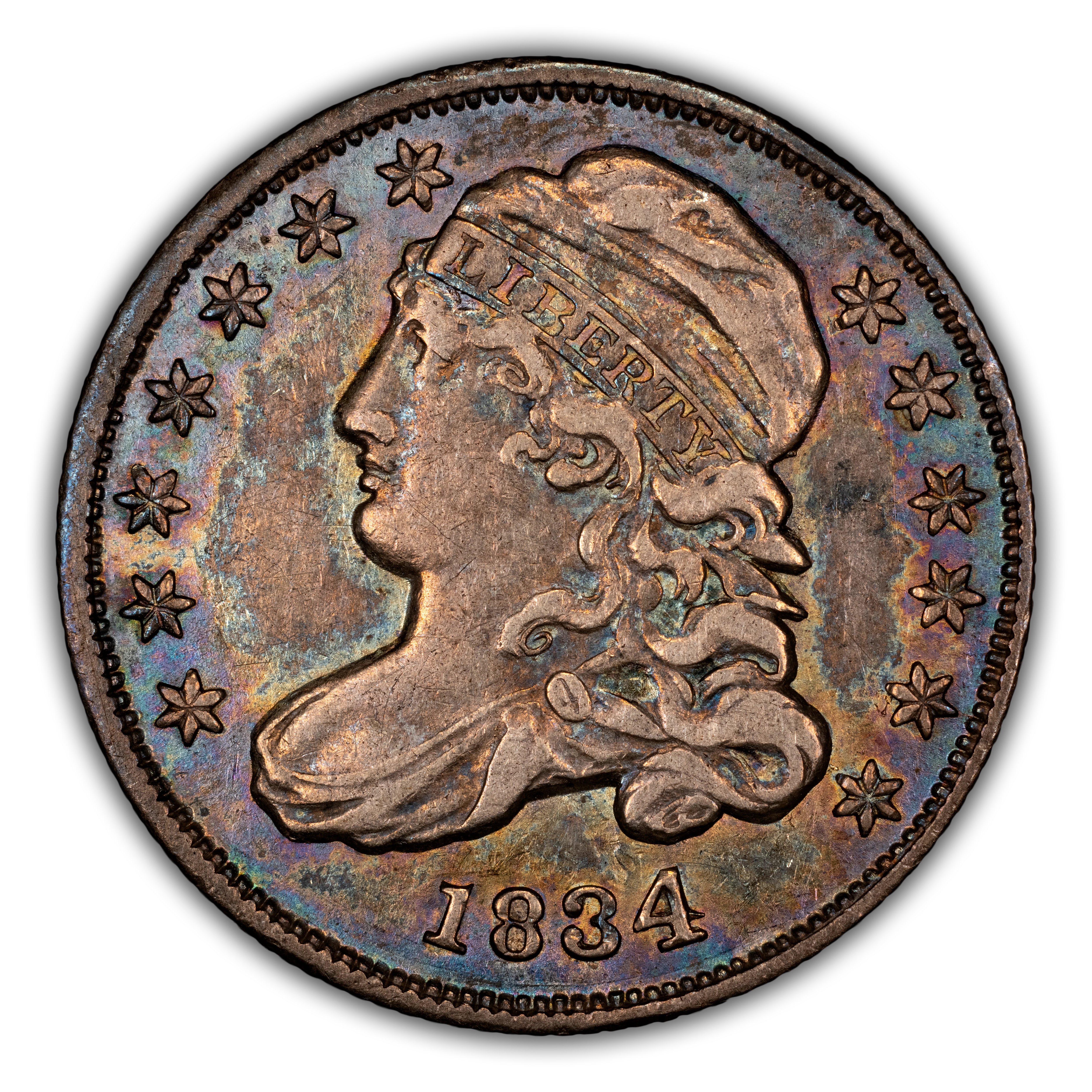 1834 10c Large 4, JR-4 MS