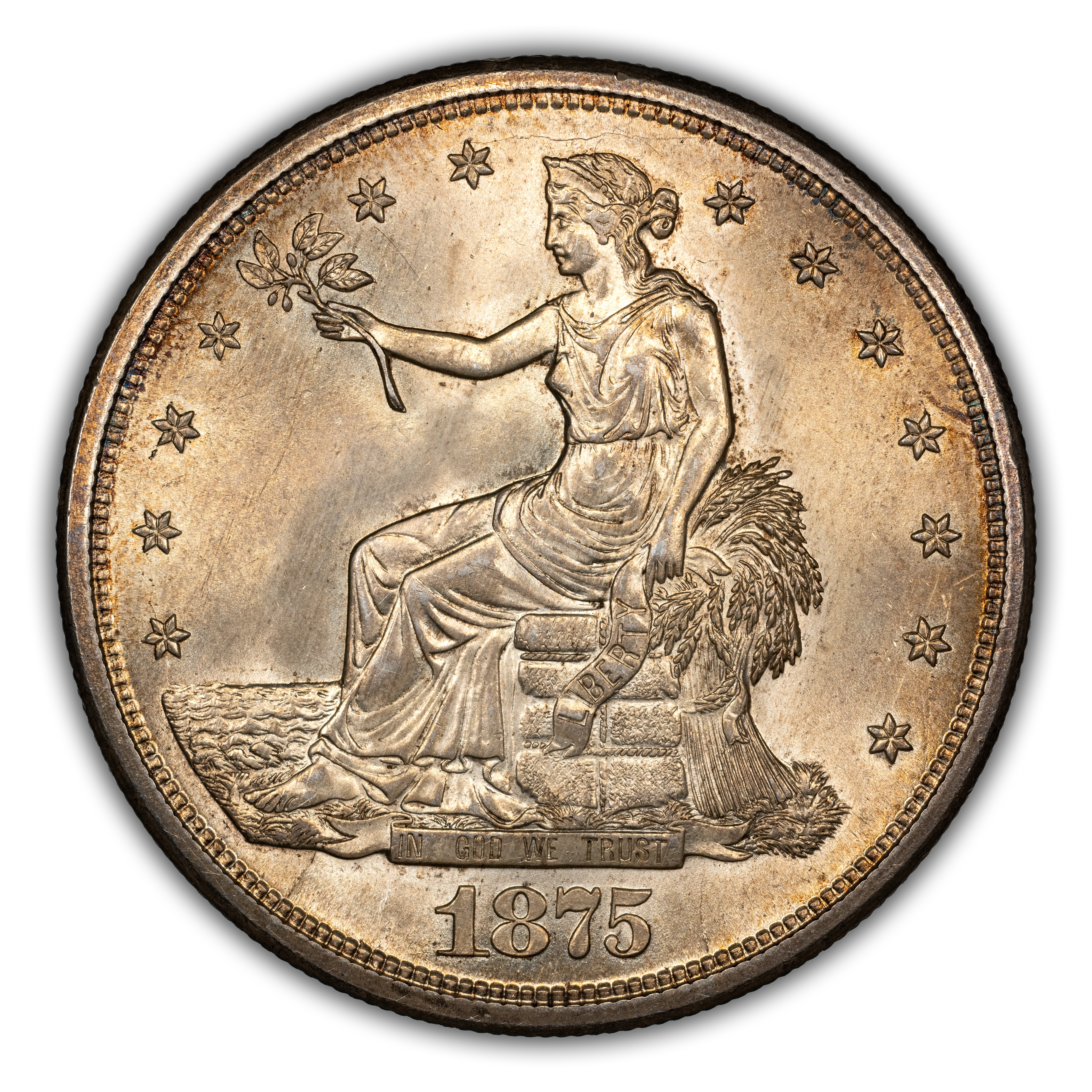 1875-S Trade$ Obverse I, Reverse I MS