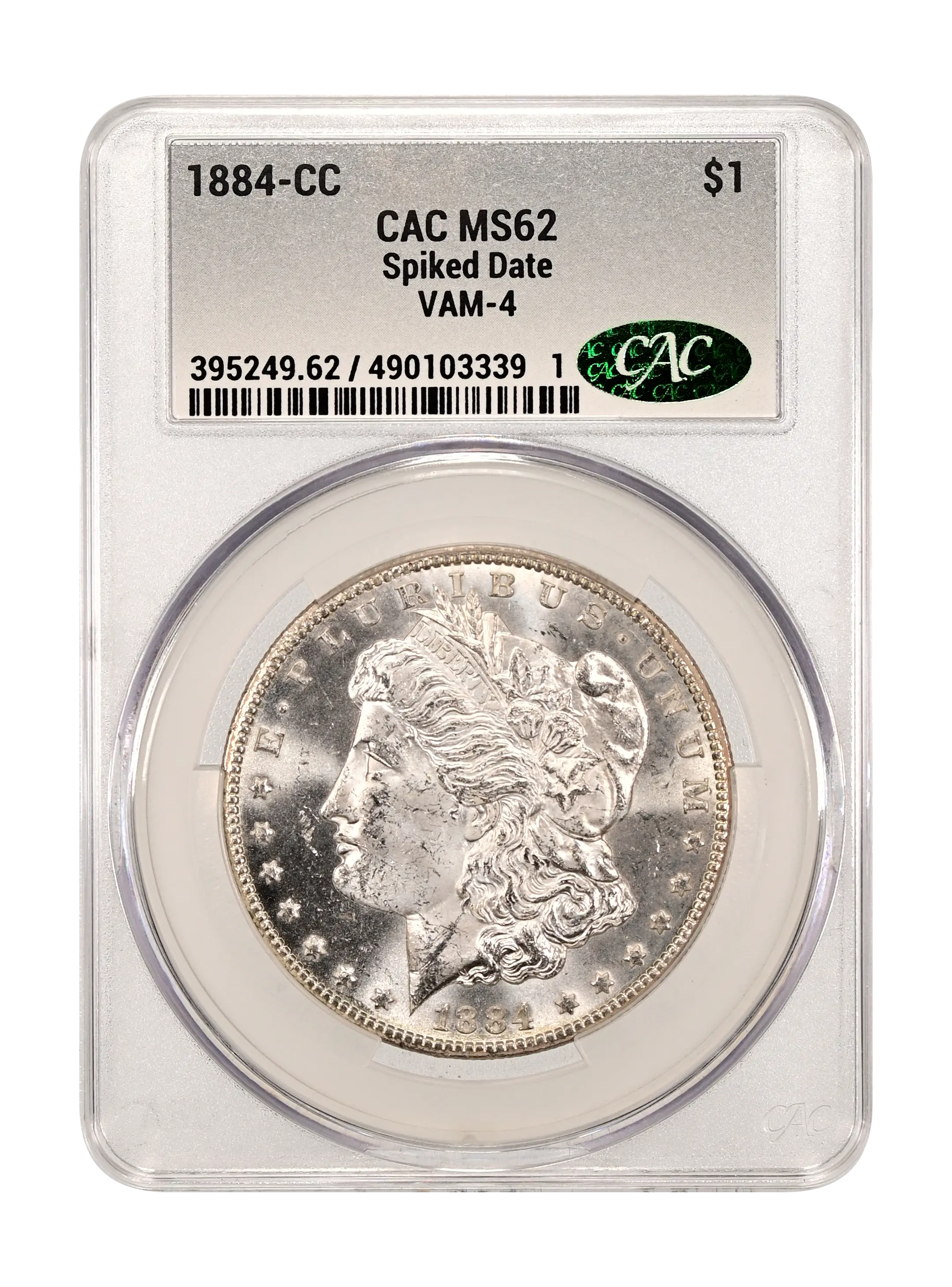 1884-CC $1 Spiked Date, VAM-4 MS