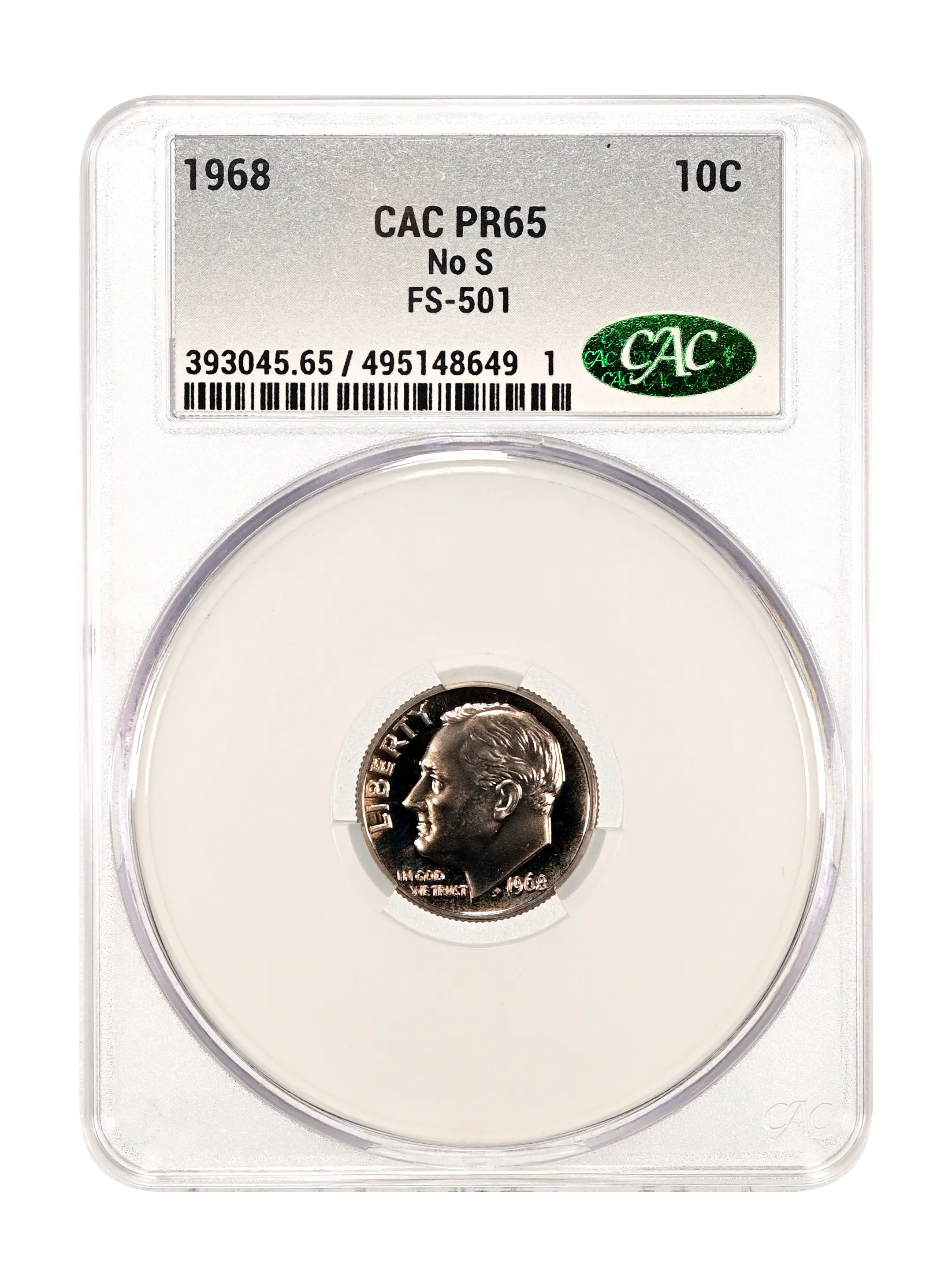 1968 10c No S, FS-501 PR
