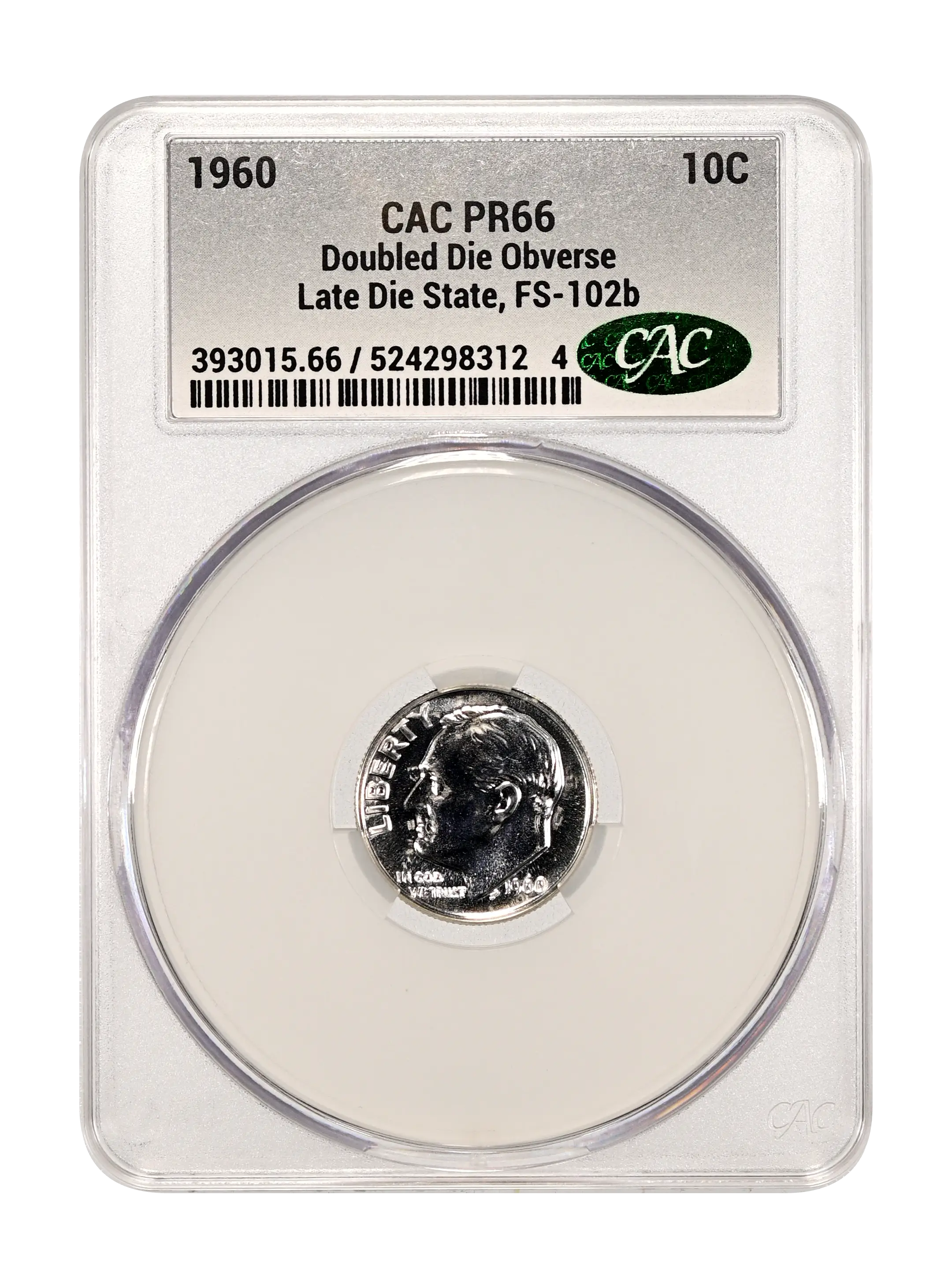 1960 10c DDO, Late Die State, FS-102b PR