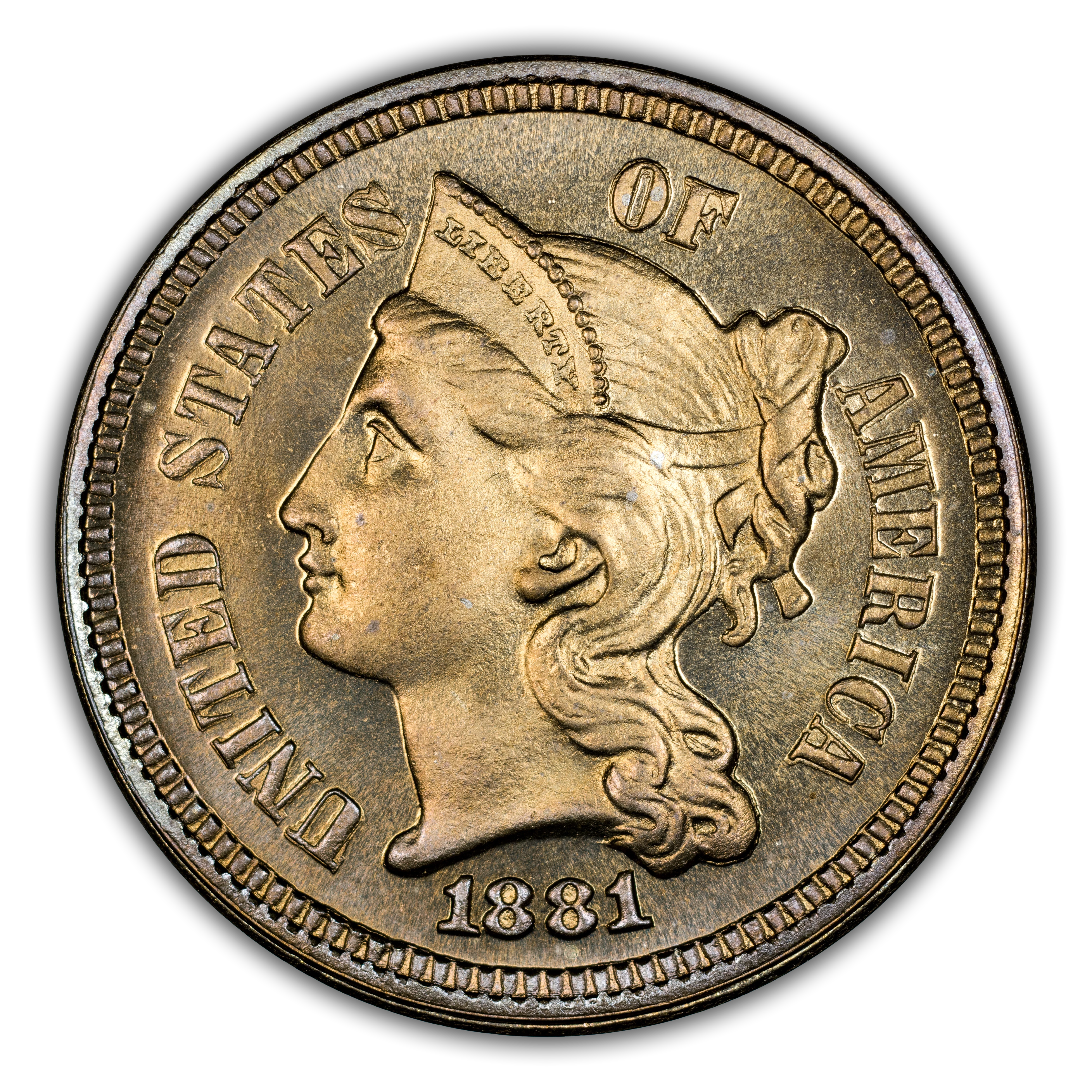 1881年 アメリカ合衆国【極美品】 IIIセント 硬貨 1881年 アメリカ合衆国【極美品】 IIIセント 硬貨 【公式通販】