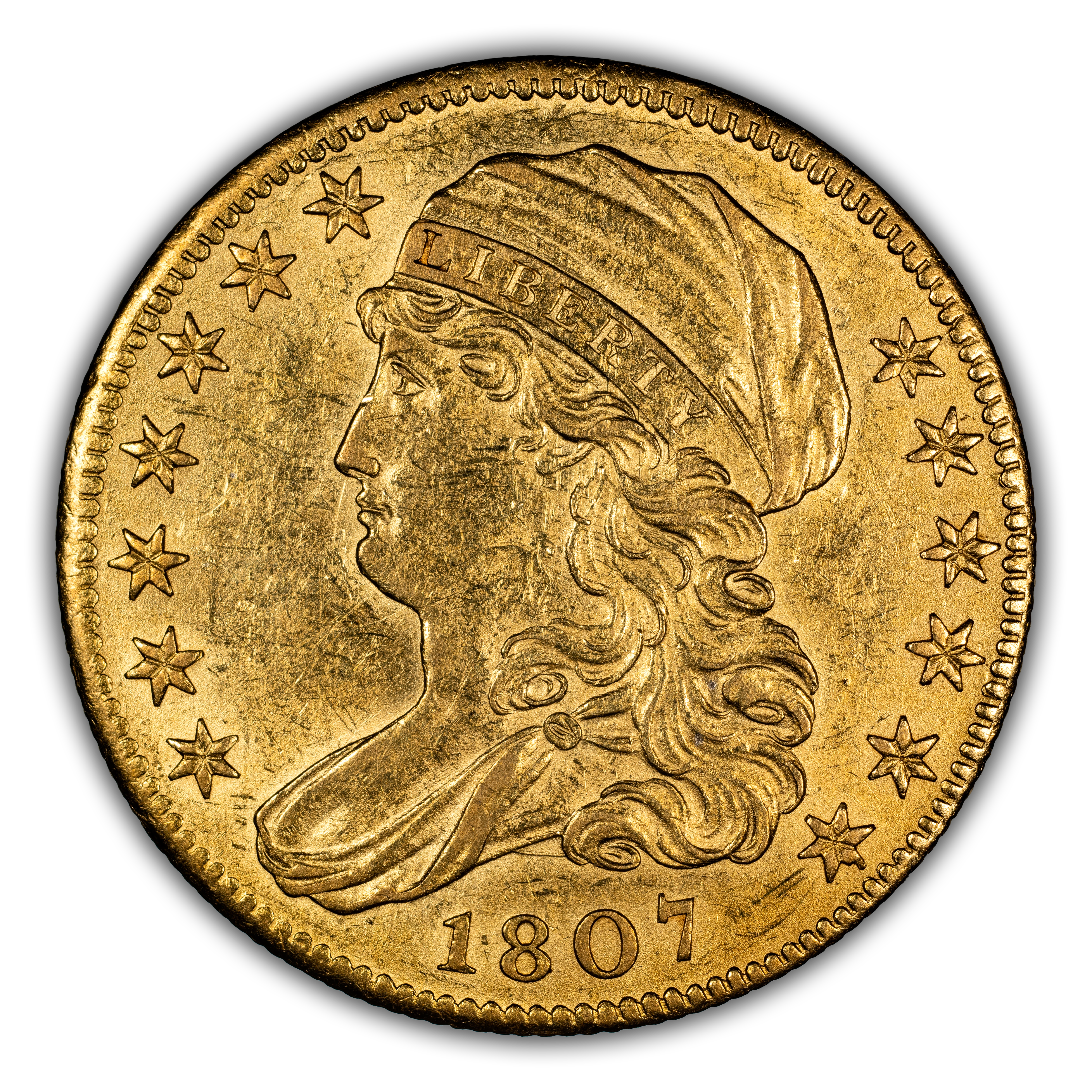 1807 $5 Capped Bust, Left, BD-8 MS