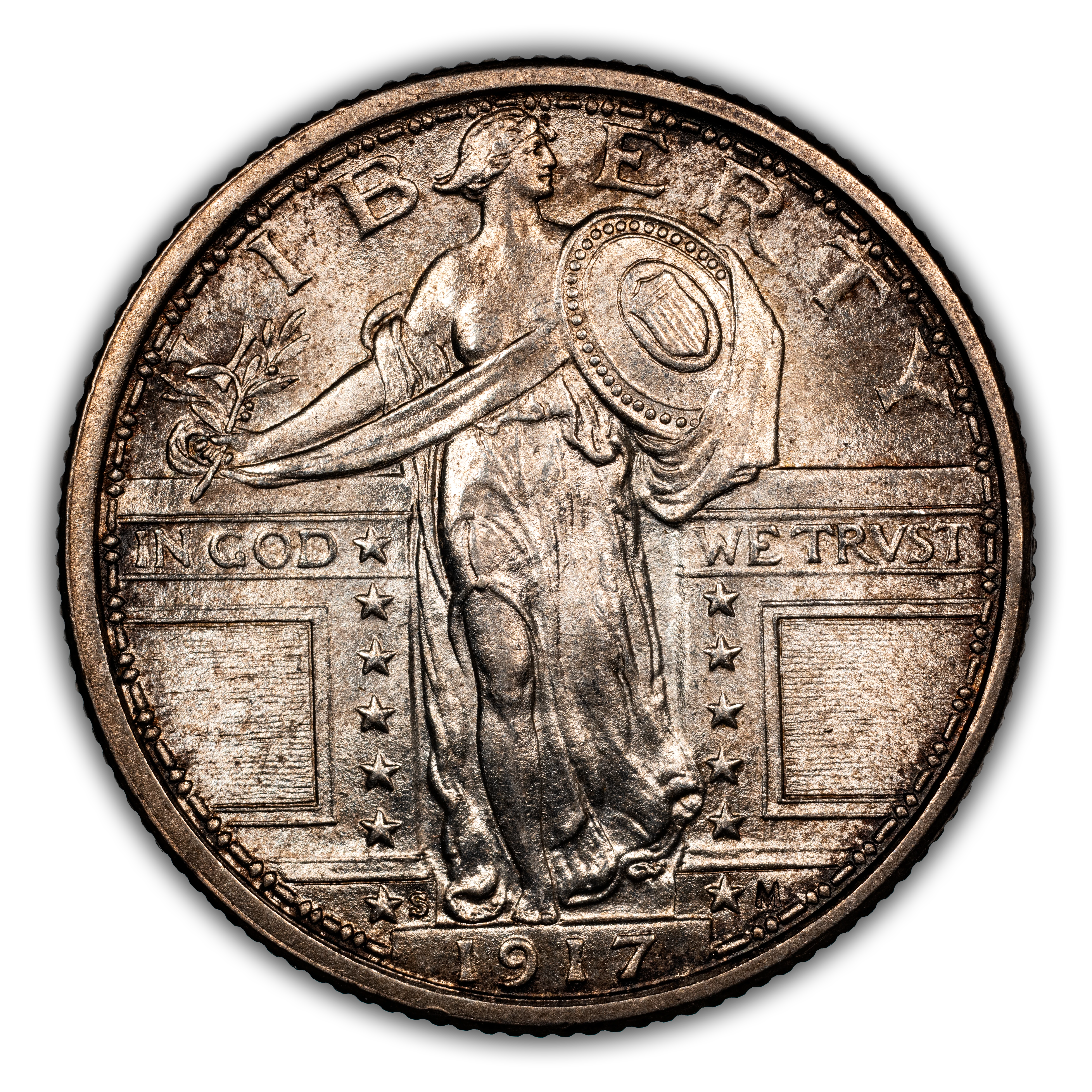 1917-S 25c Type 1 MS FH