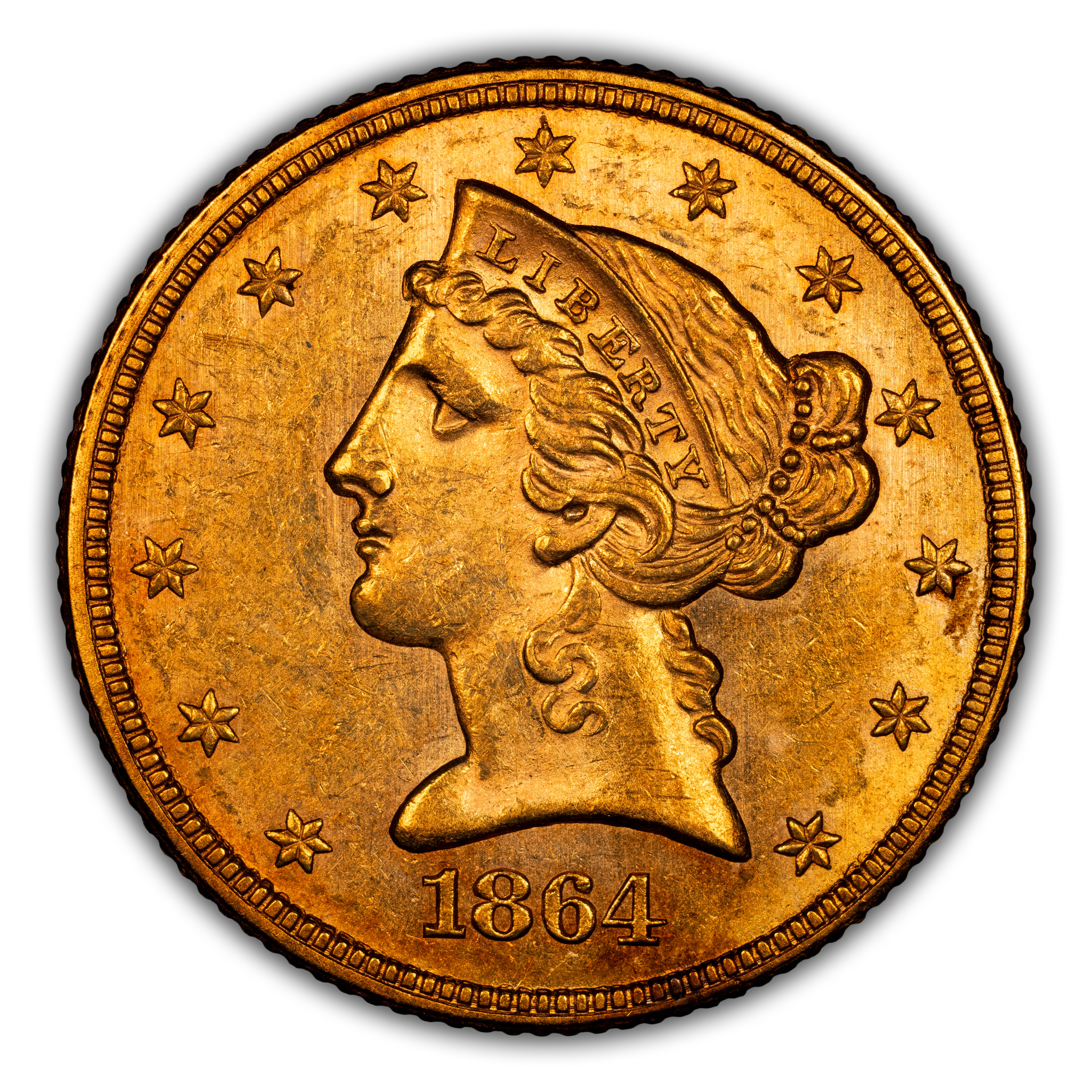 1864 $5 MS