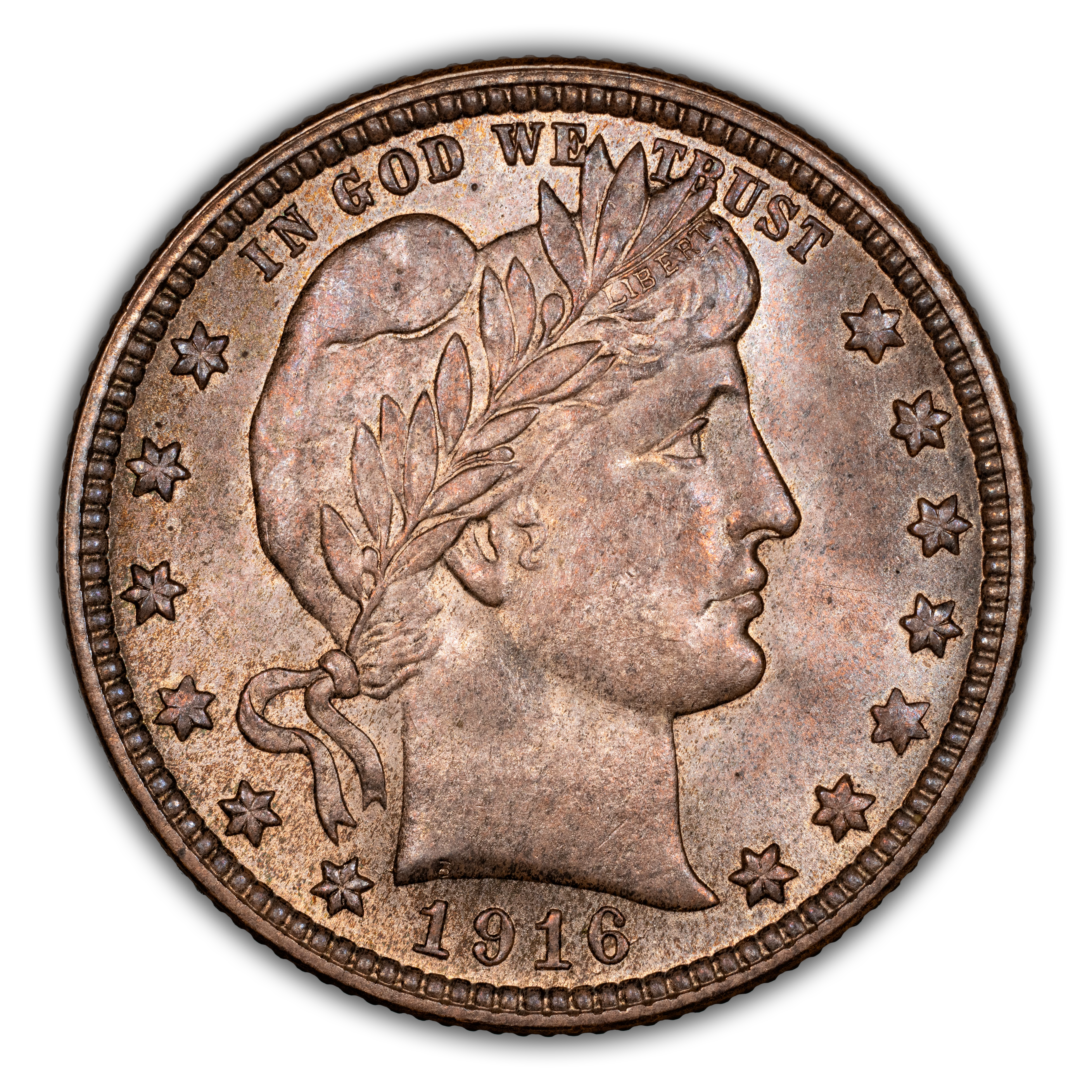 1916-D/D 25c Barber, Large/Small D, FS-501 MS