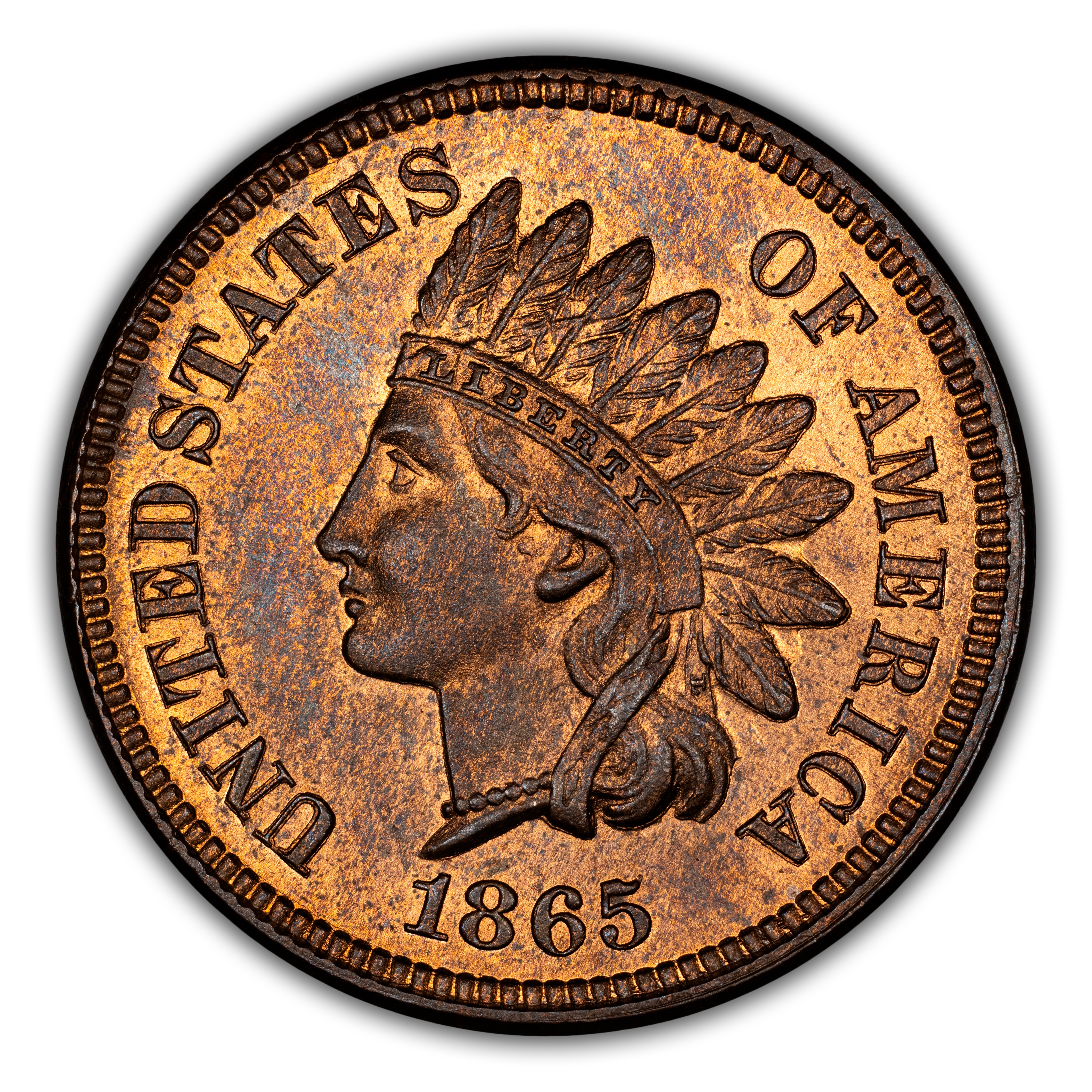 1865 1c Fancy 5 MS RB