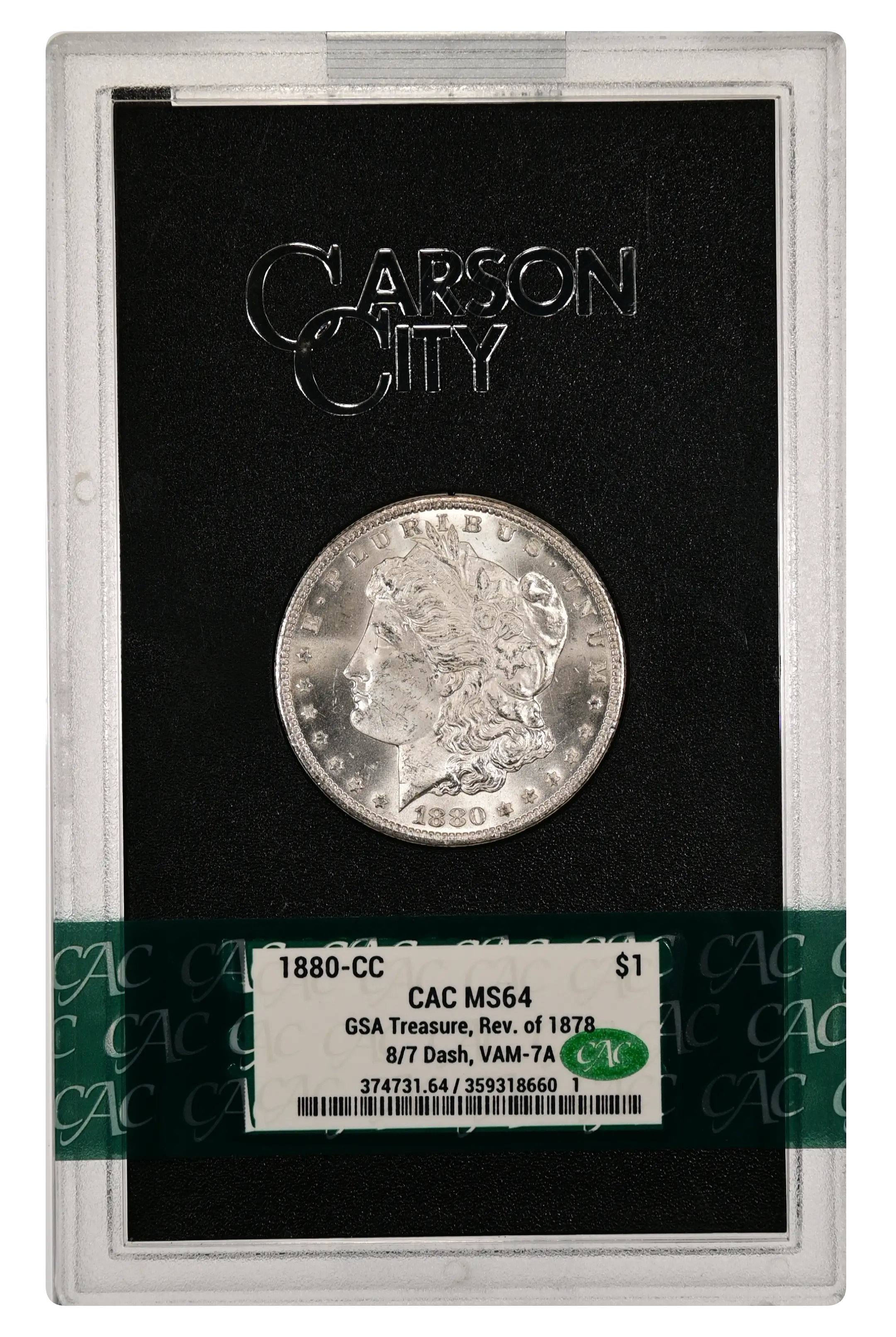 1880-CC $1  GSA Hoard, Reverse of 1878, 8/7, VAM-7A MS thumbnail 13