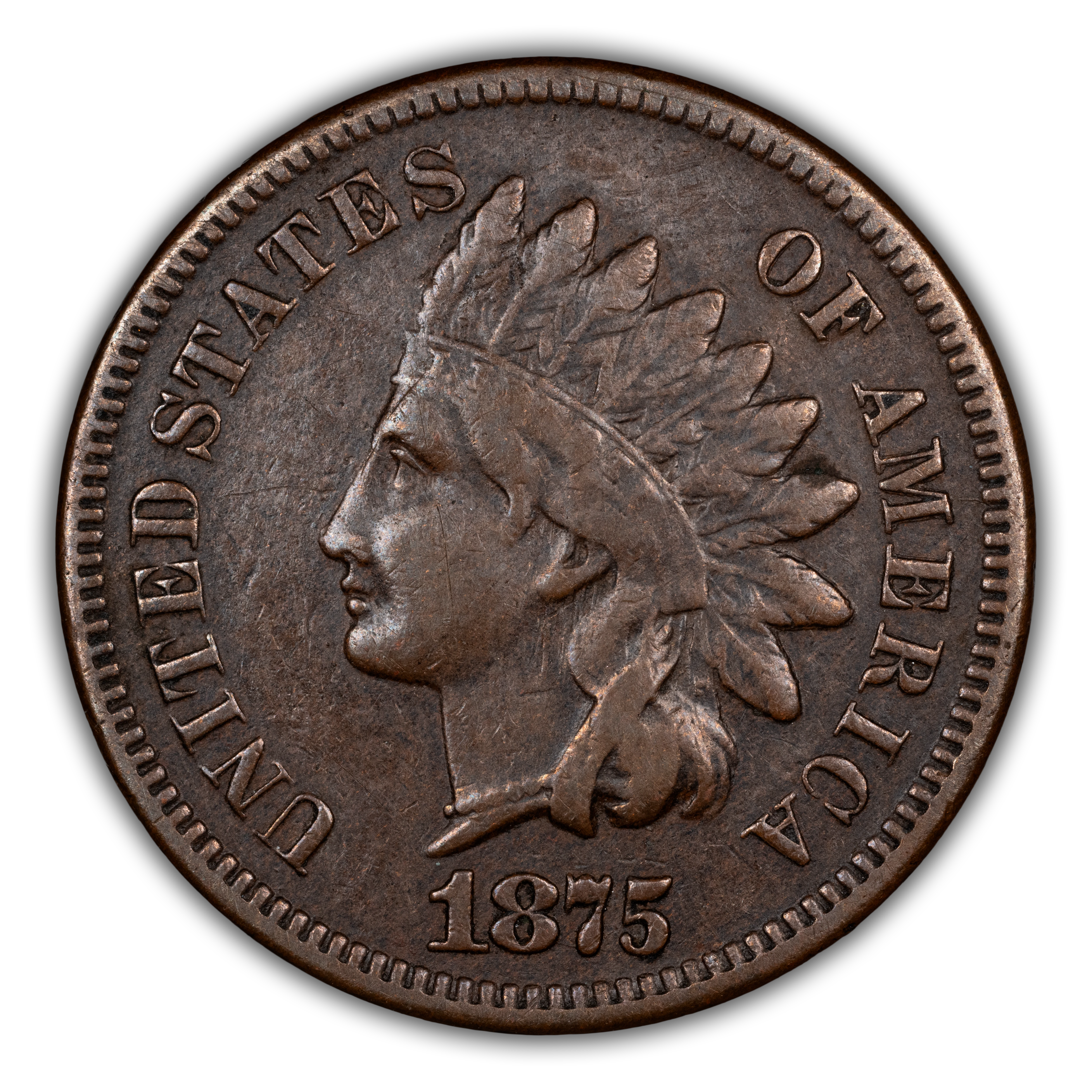 1875 1c Die Lines Below Ear, S-6 MS BN
