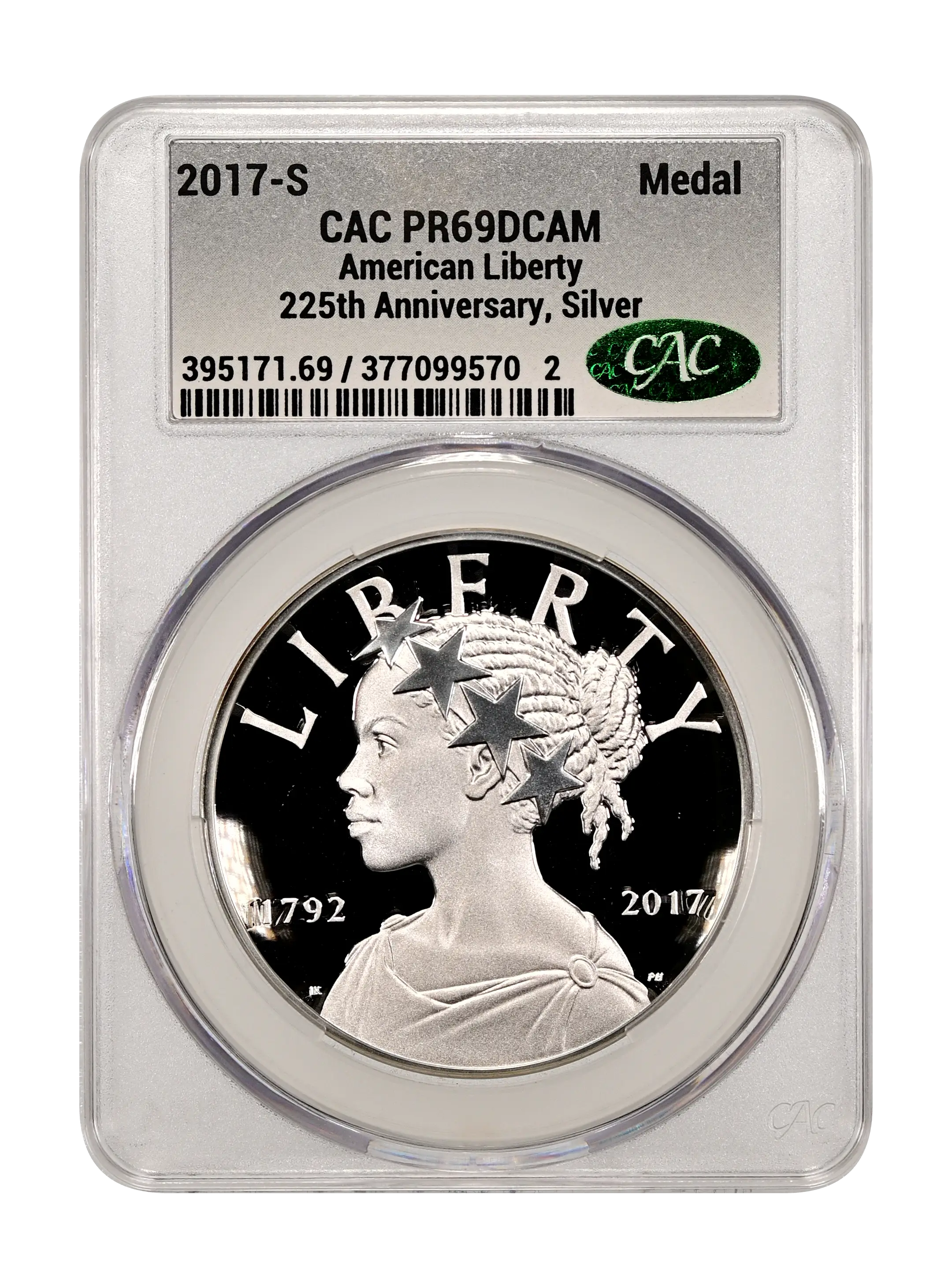 2017-S Medal 1oz Silver, American Liberty, 225th Anniversary PR DCAM