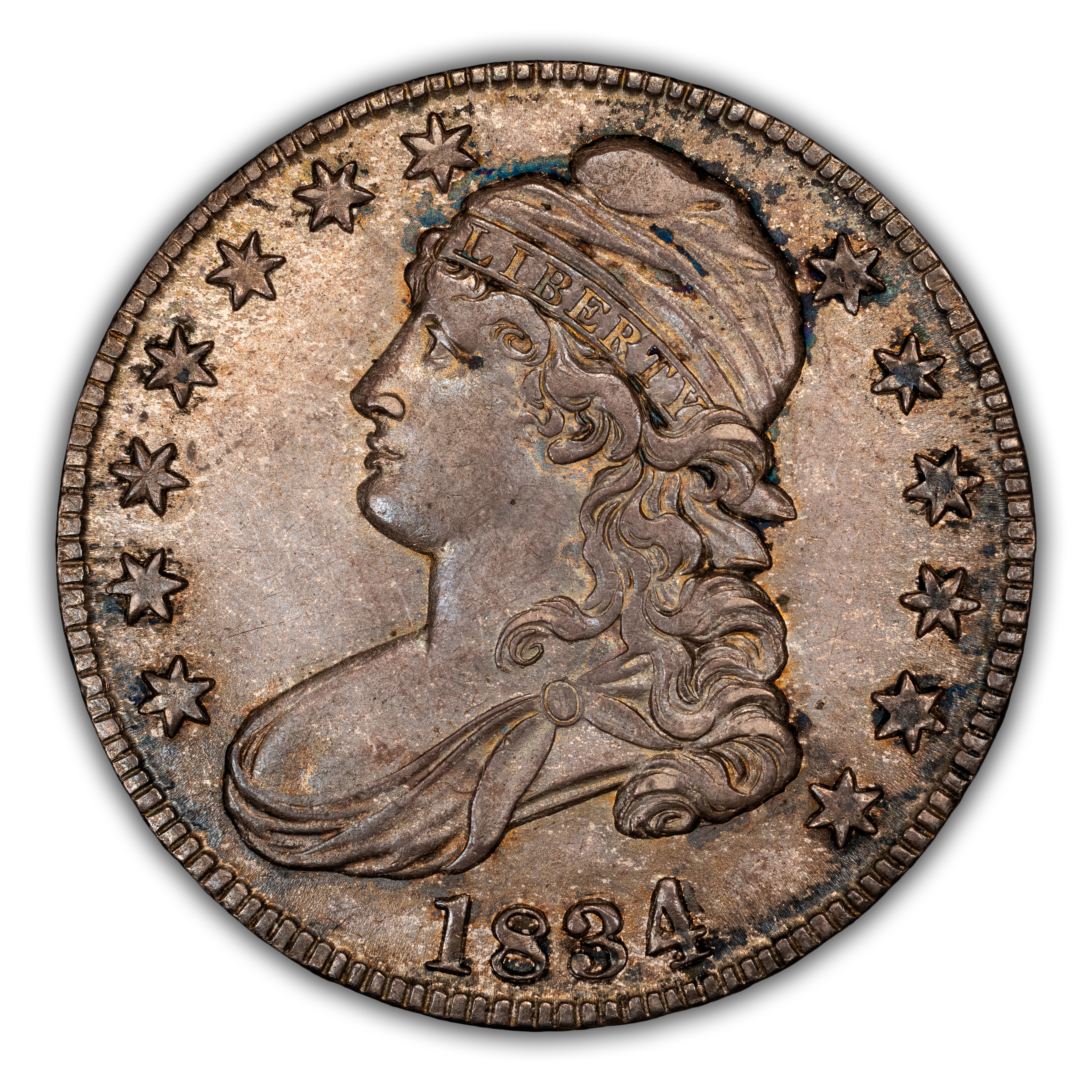 1834 50c Large Date, Small Letters, O-106 MS