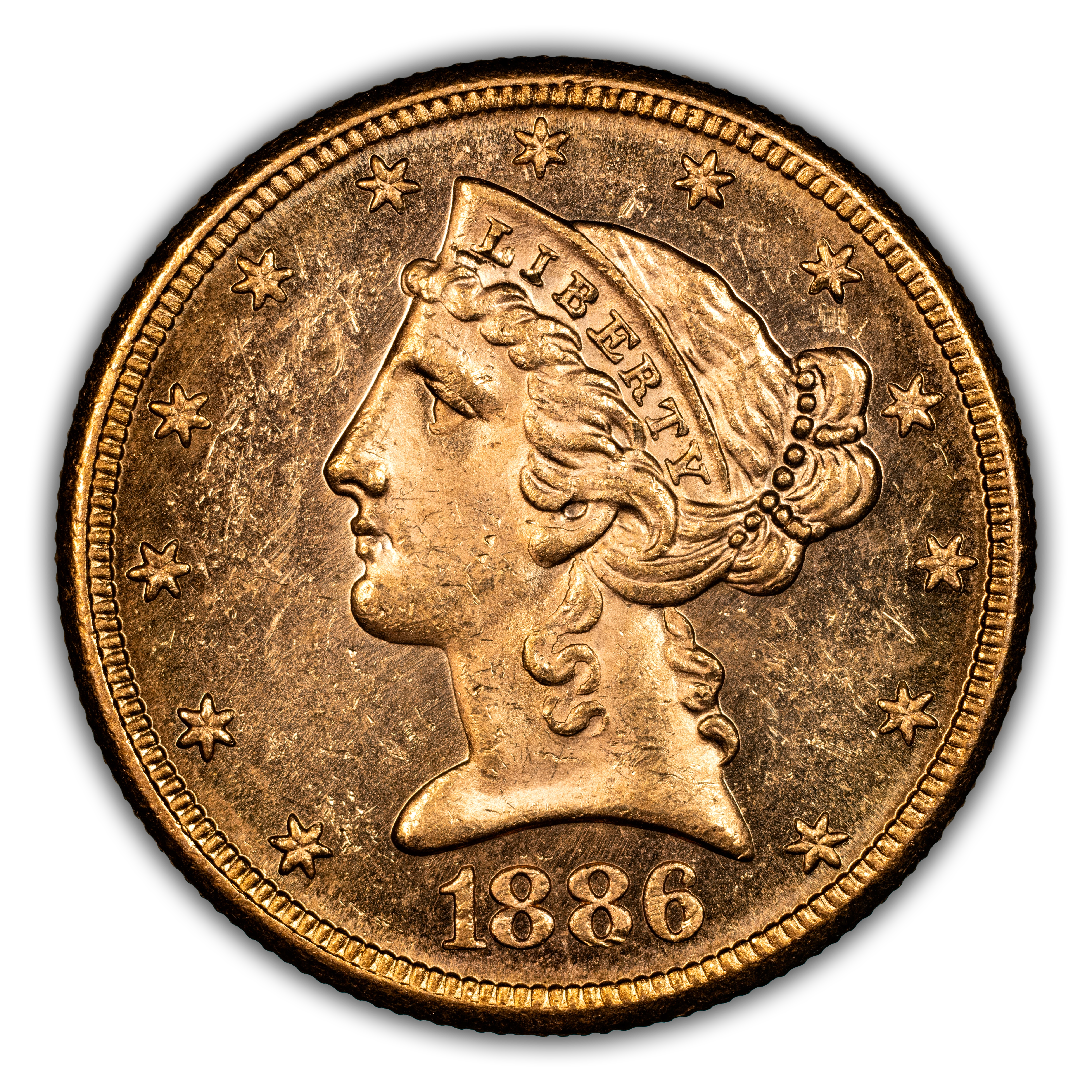 1886-S $5 MS PL