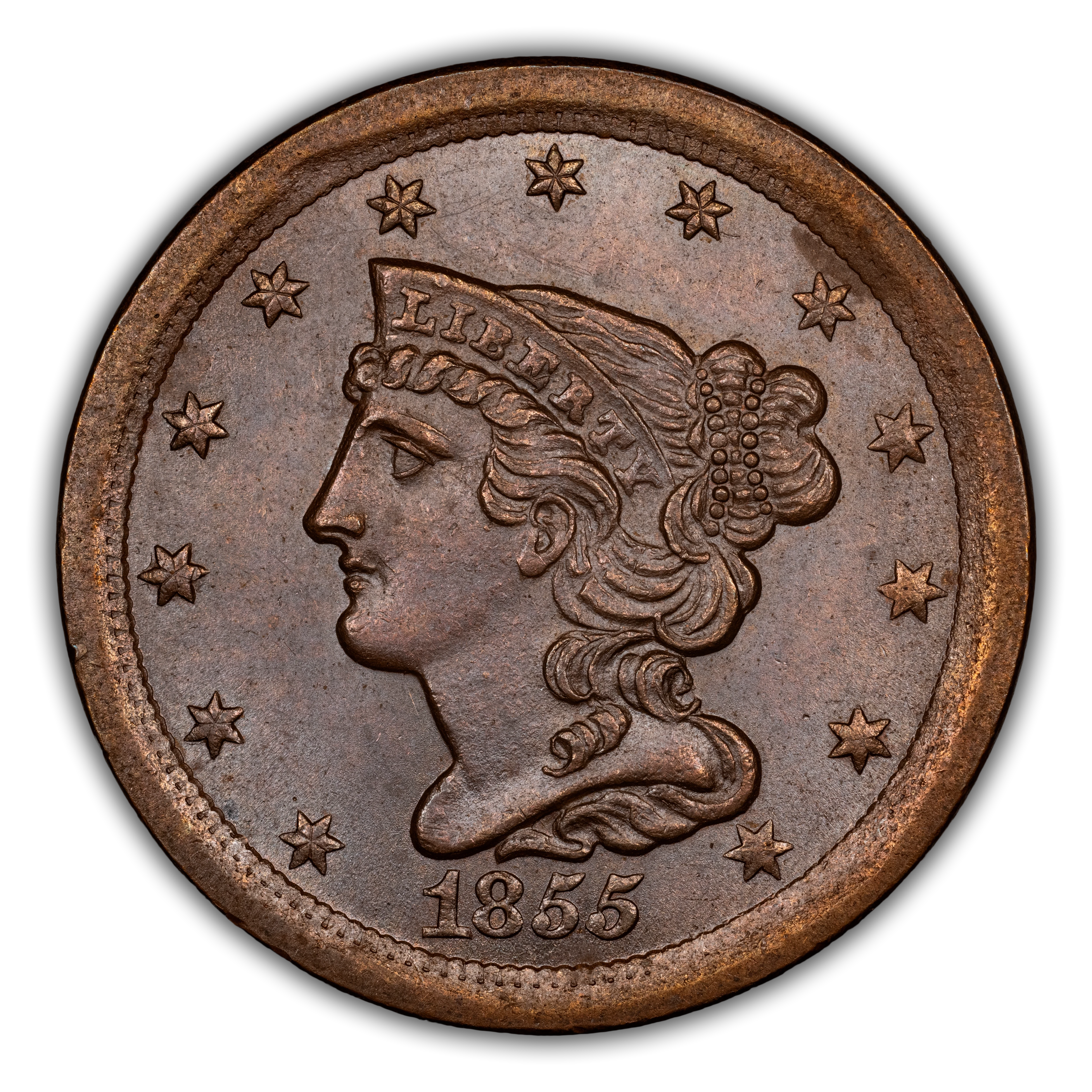 イタリア製(3万)額入り　ベネチア　石版　Moro作　アンティーク　1840年頃 1855 Braided Hair Half Cent Values & Prices | Greysheet