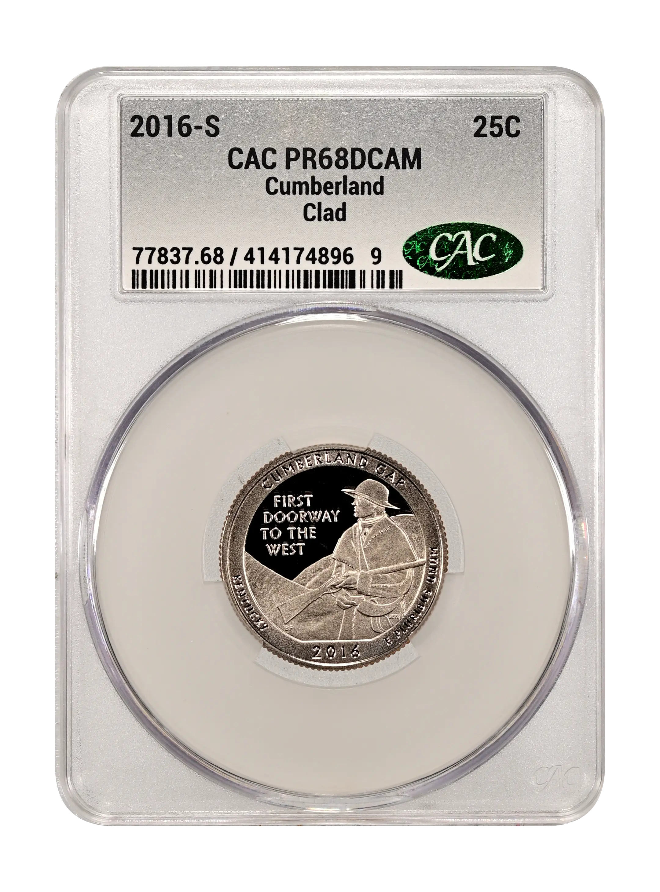 2016-S 25c Cumberland, Clad PR DCAM