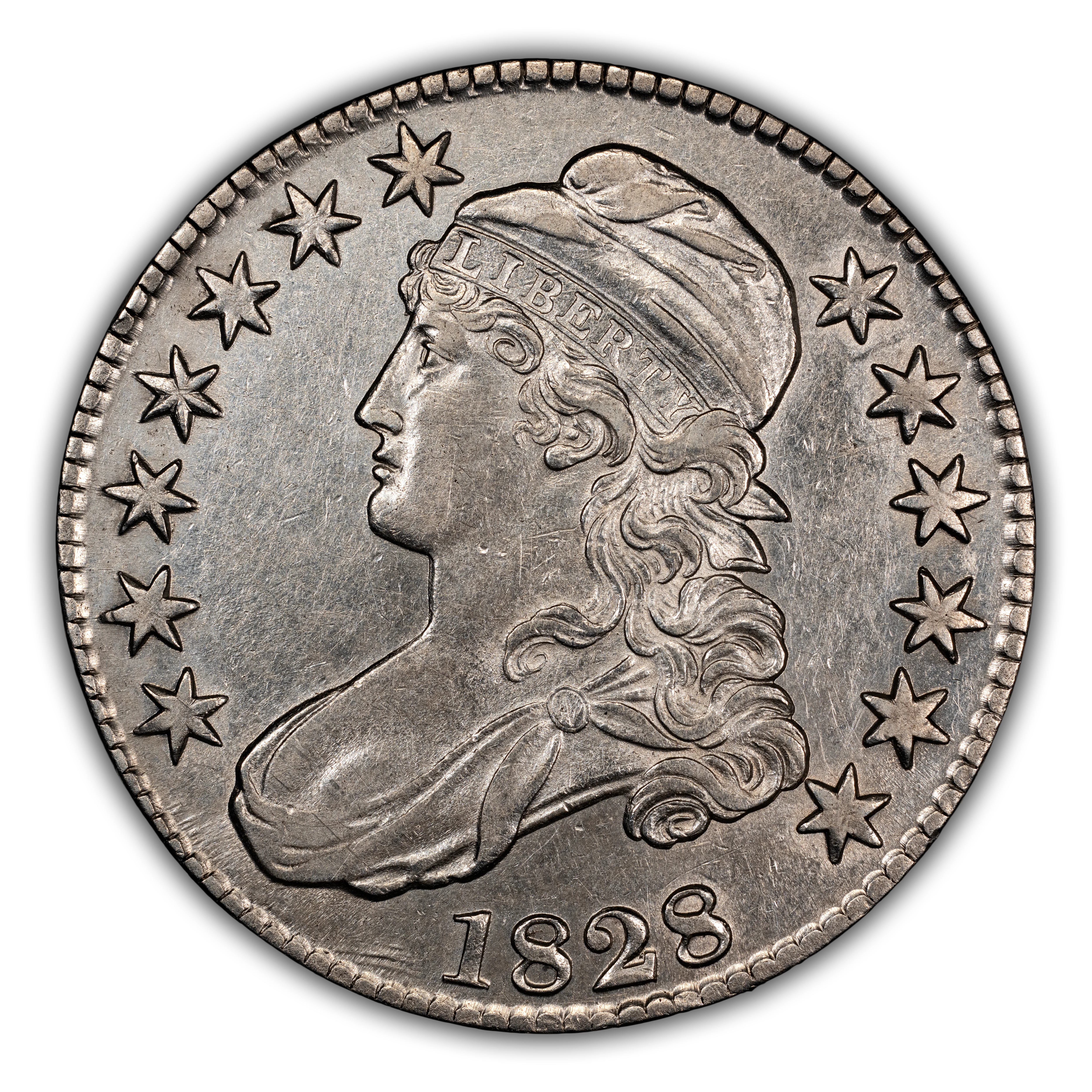 1828 50c Square Base 2, Small 8s, Large Letters, O-116 MS