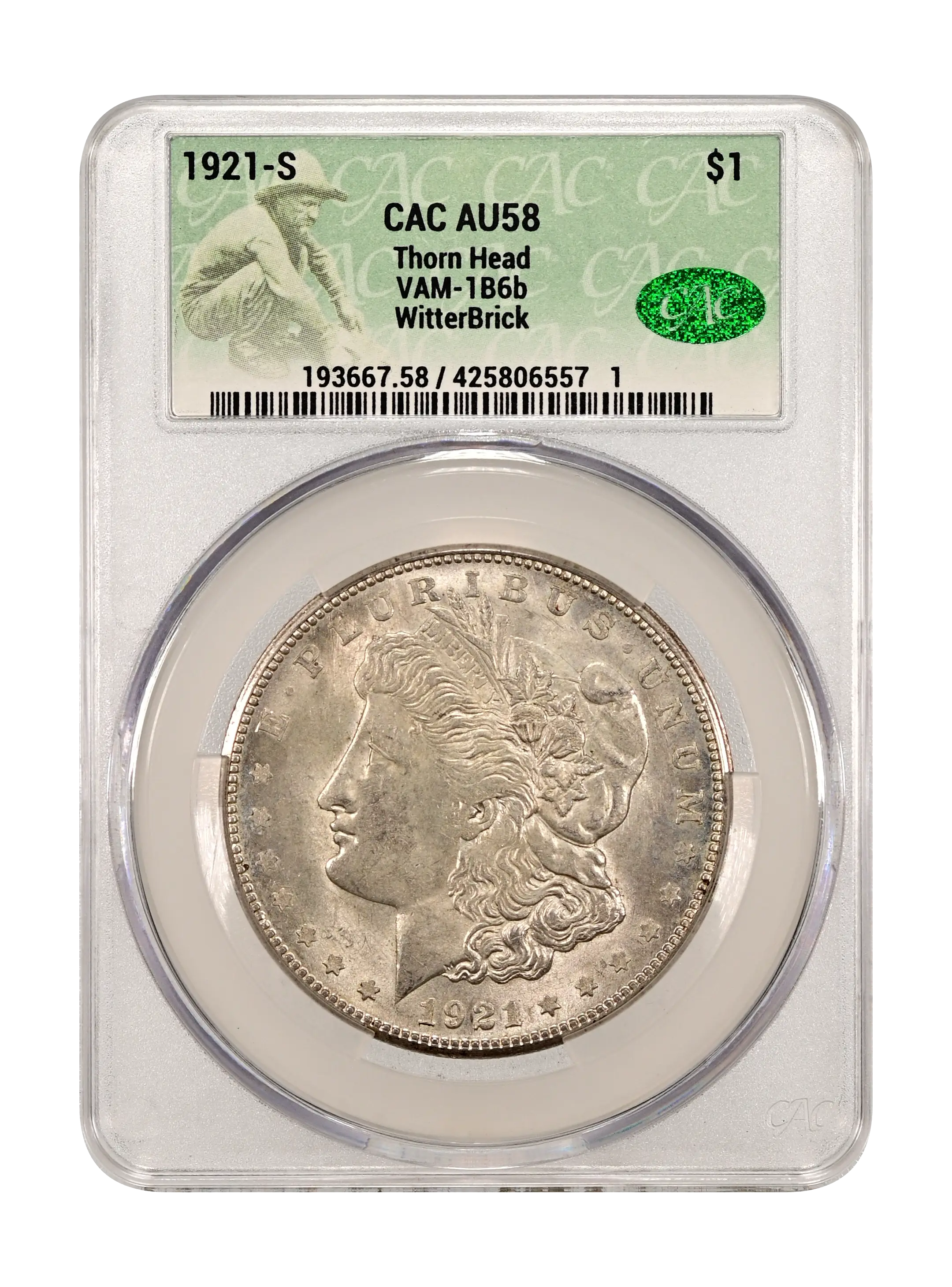 1921-S $1  Thorn Head, VAM-1B6 MS thumbnail 2
