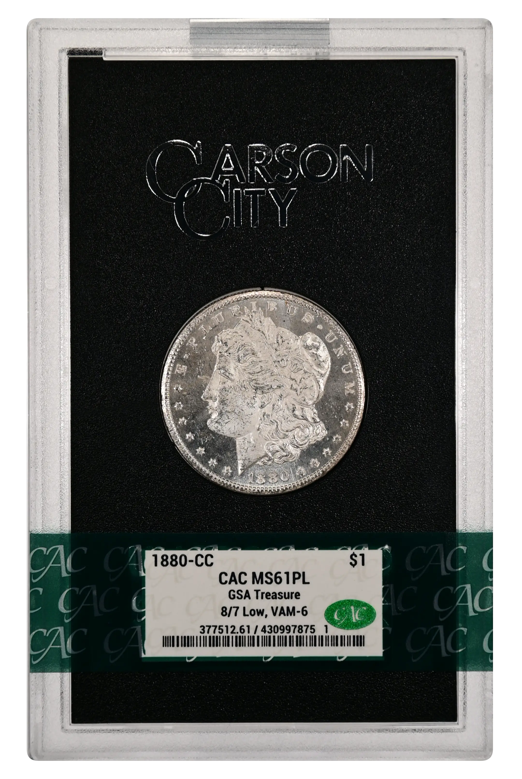 1880-CC $1  GSA Hoard, 8/7, Low 7, VAM-6 MS PL thumbnail 8