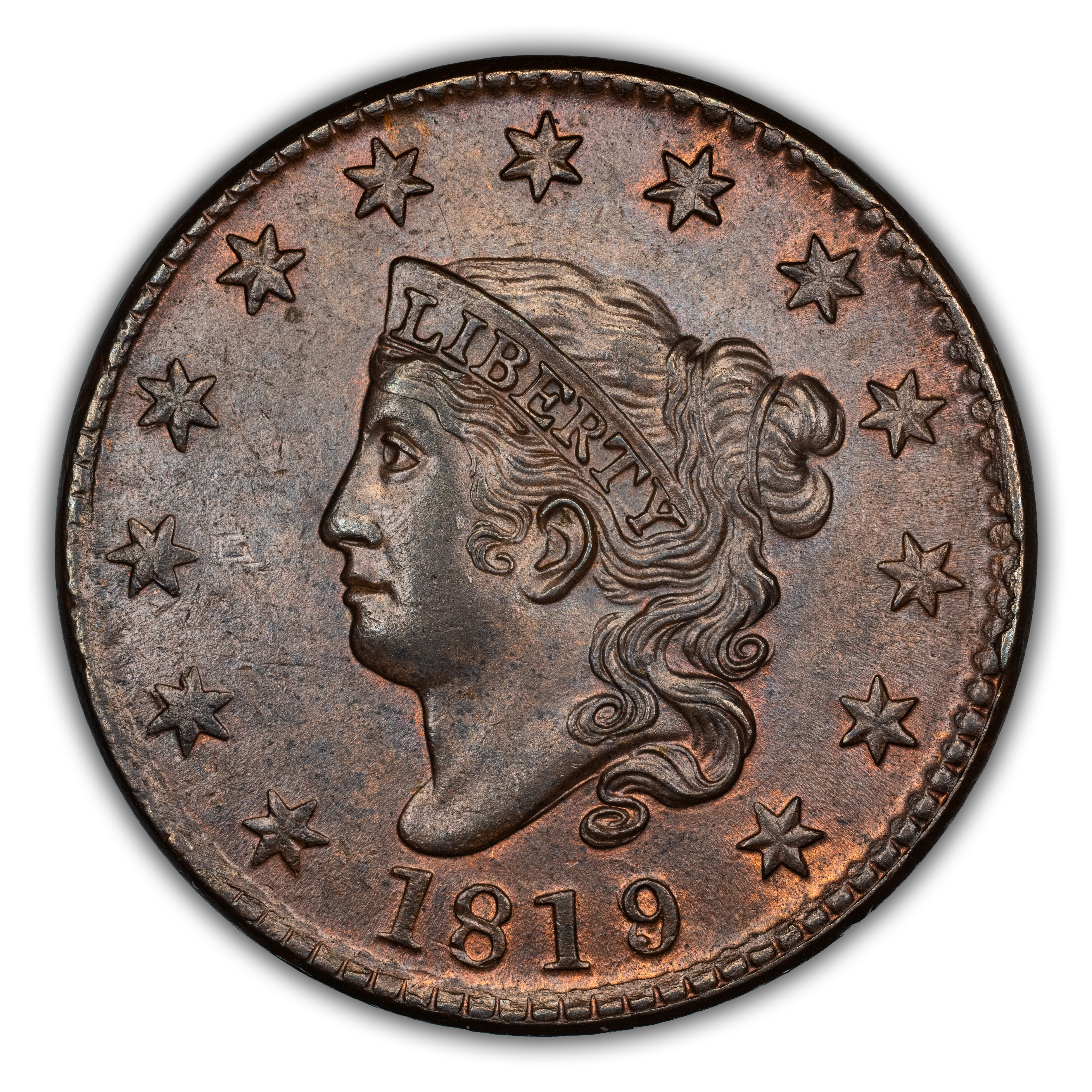 1819/8 1c Large Date, N-1 MS BN