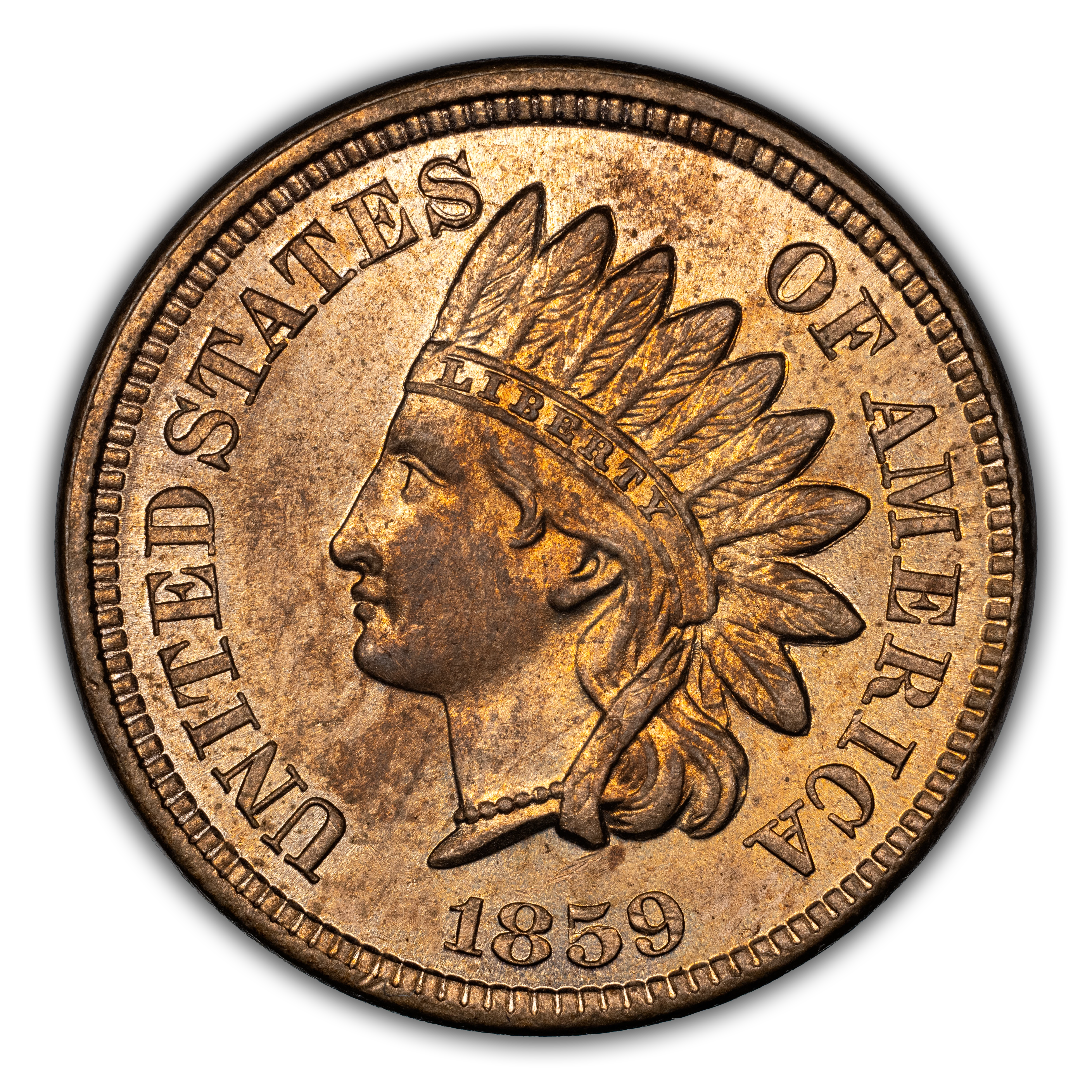 1859 P1c Copper, Shield Reverse, J-228 MS