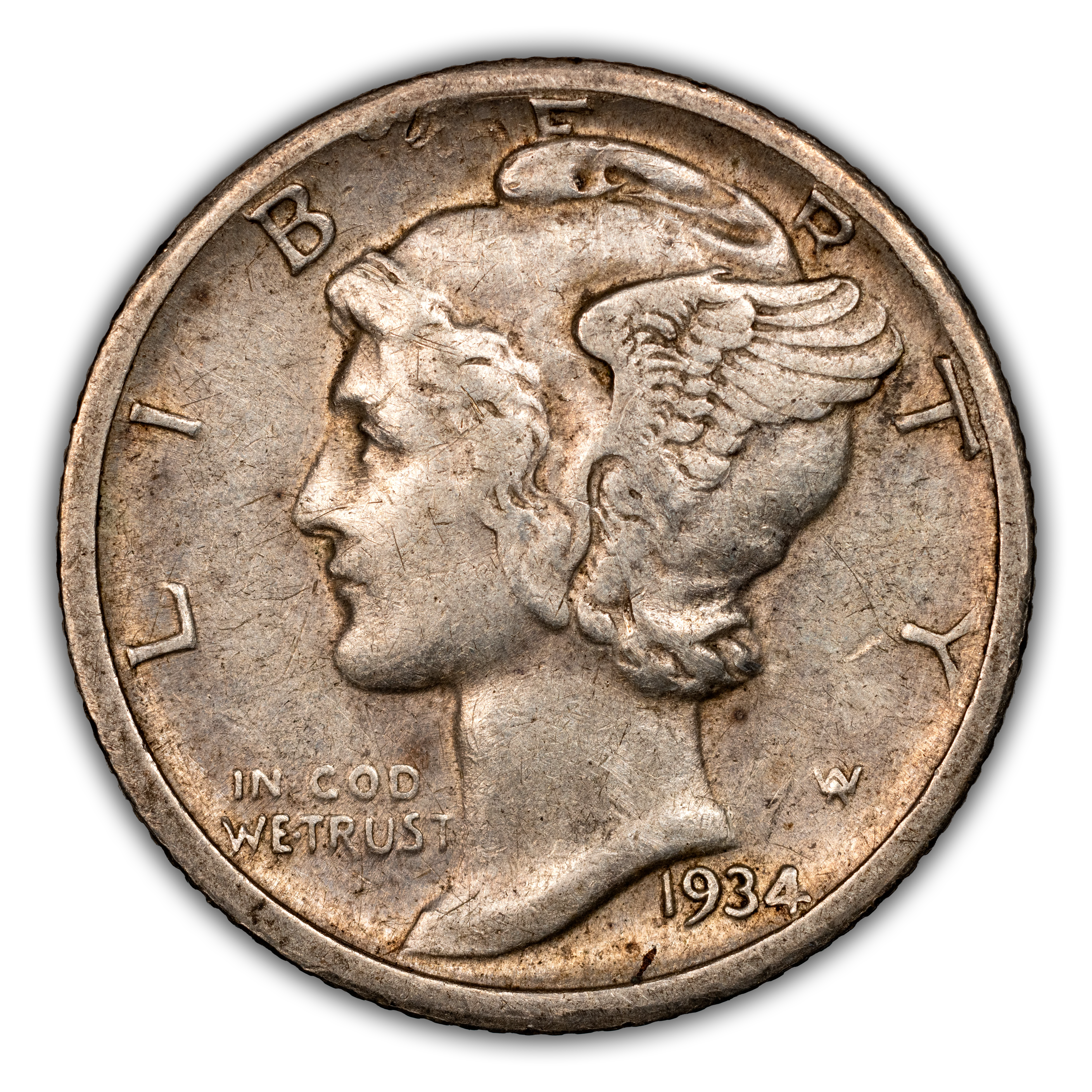 1934-D/D 10c Repunched Mintmark, FS-501 MS