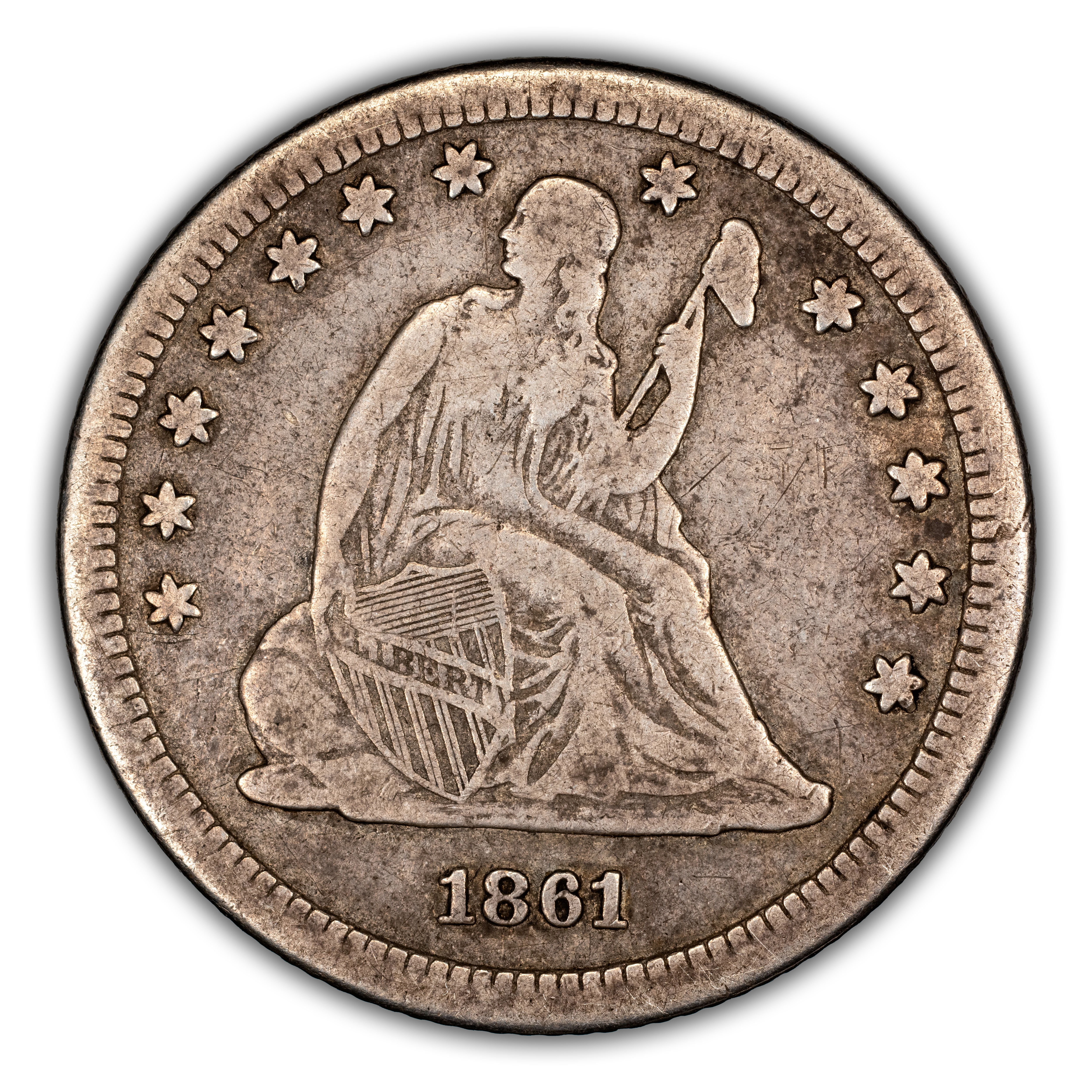 1861-S 25c MS