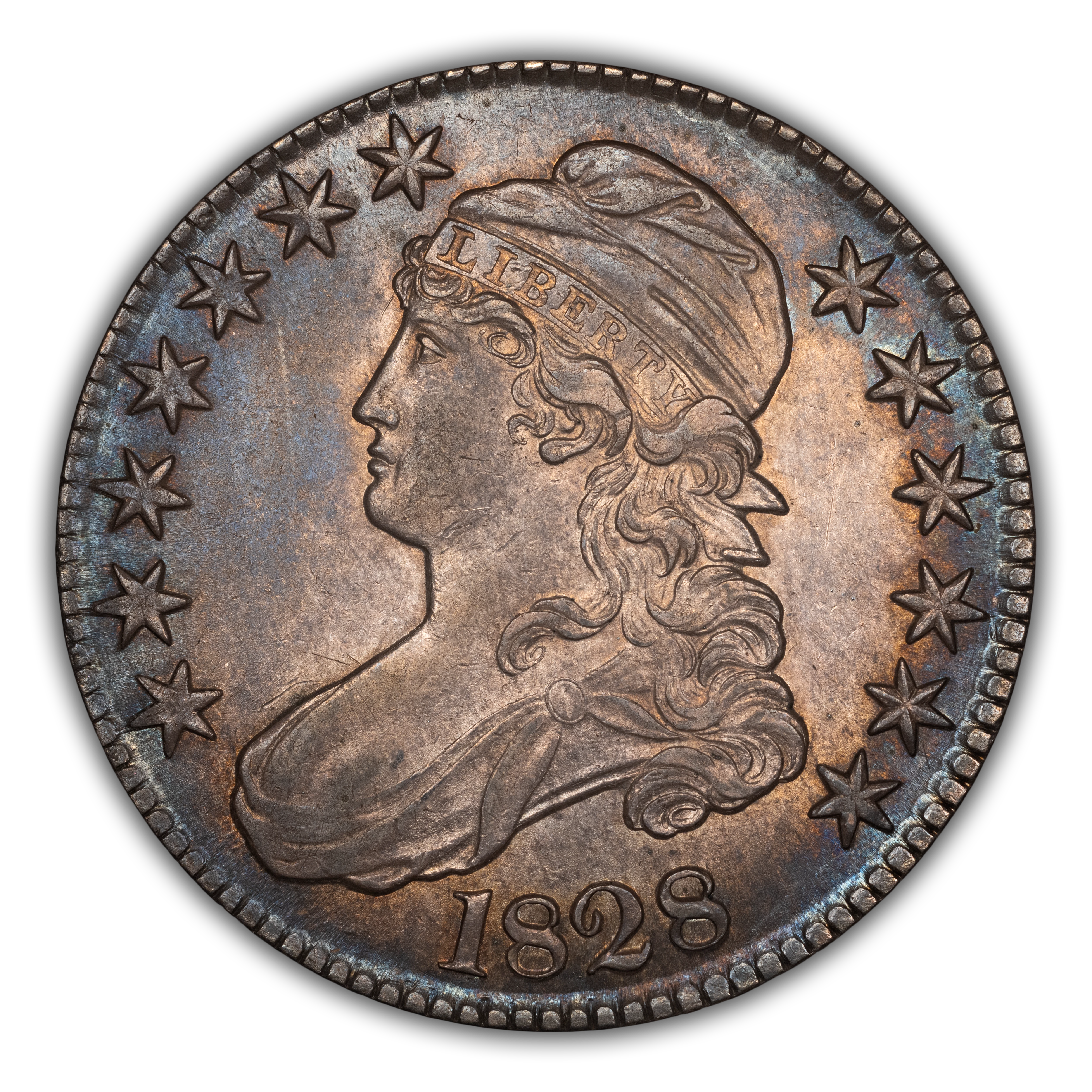 1828 50c Curl Base 2, No Knob, O-101 MS