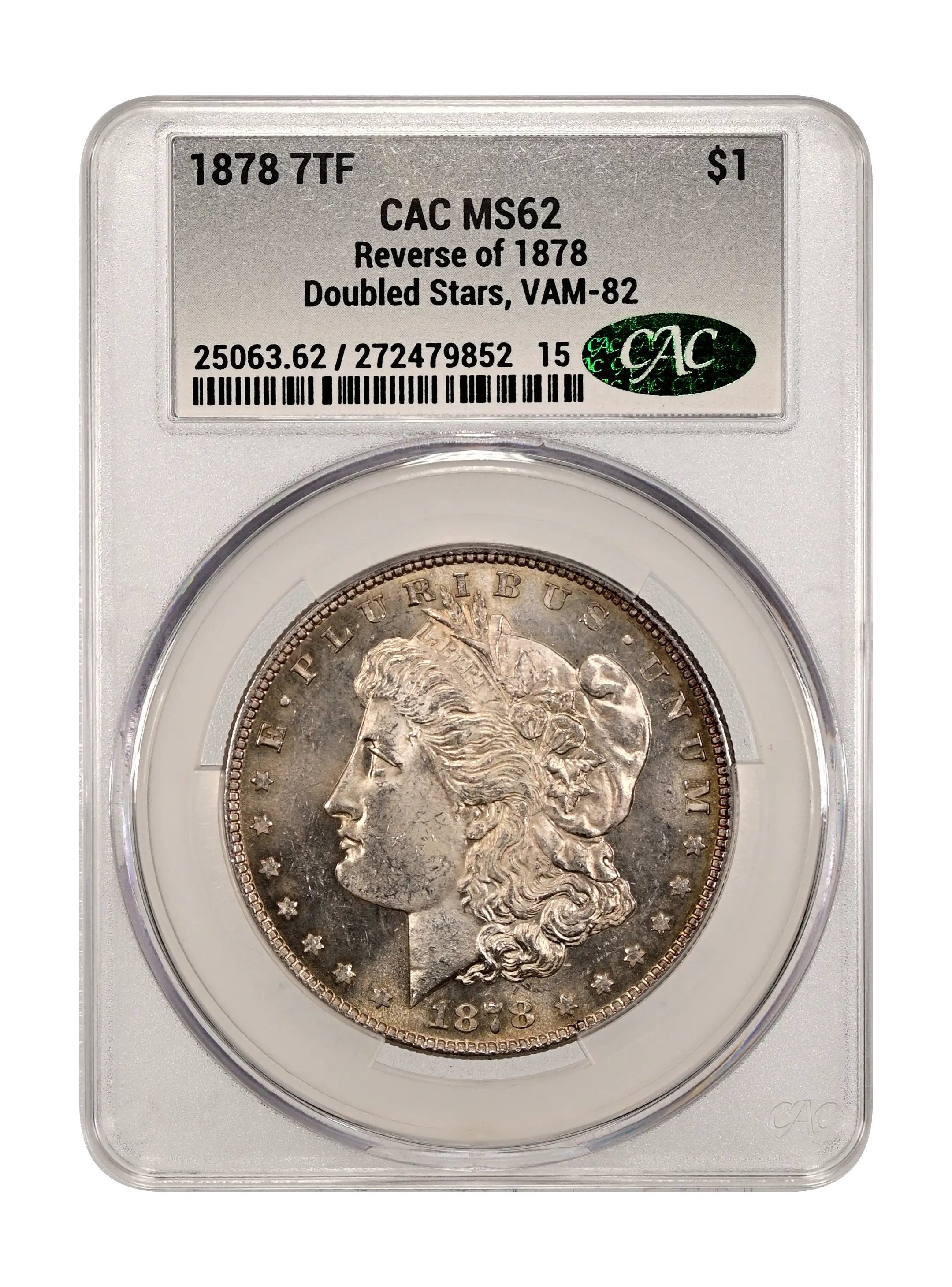 1878 7TF $1  Reverse of 1878, Doubled Stars, VAM-82 MS thumbnail 16