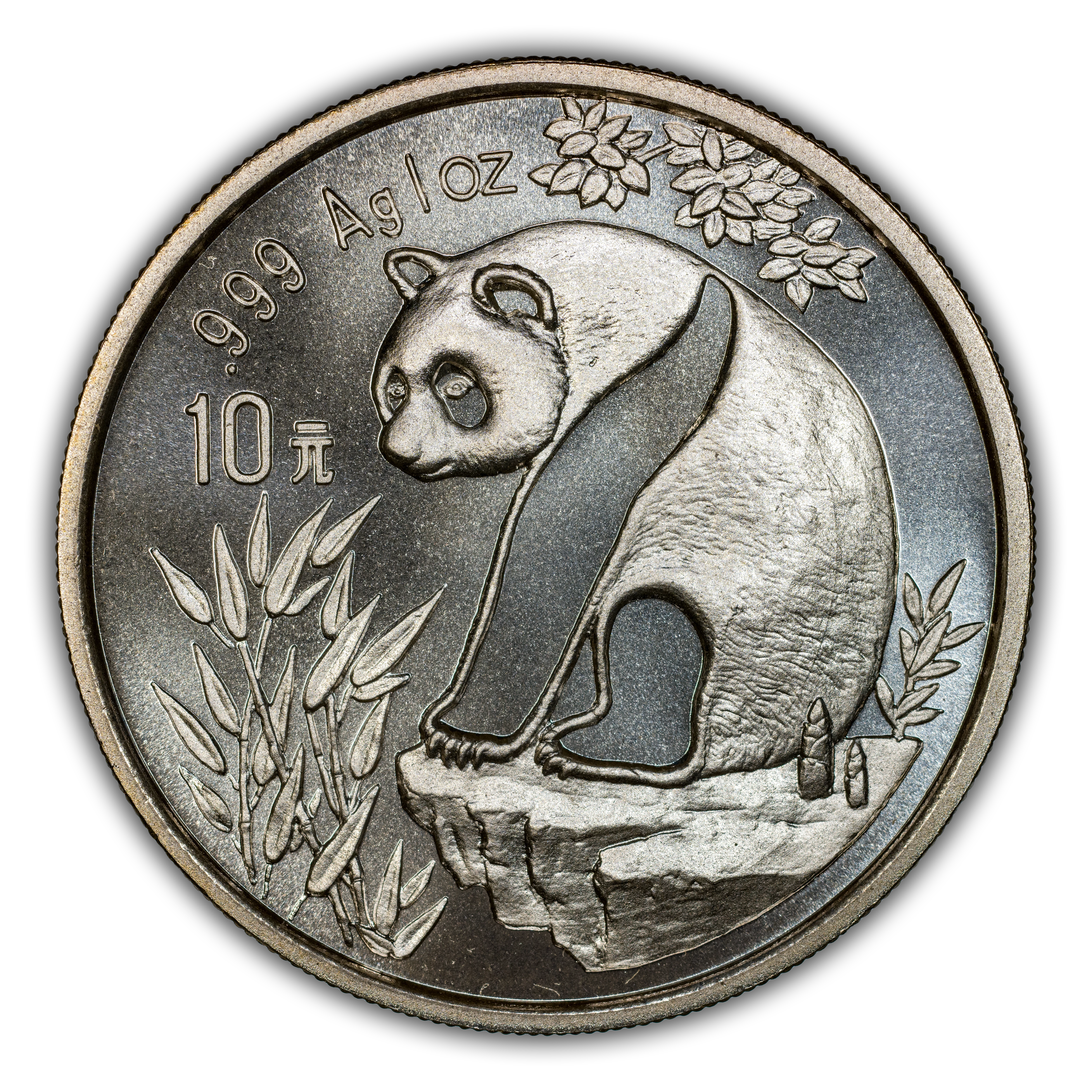1993 S10Y Panda, 1oz Silver, Small Date MS