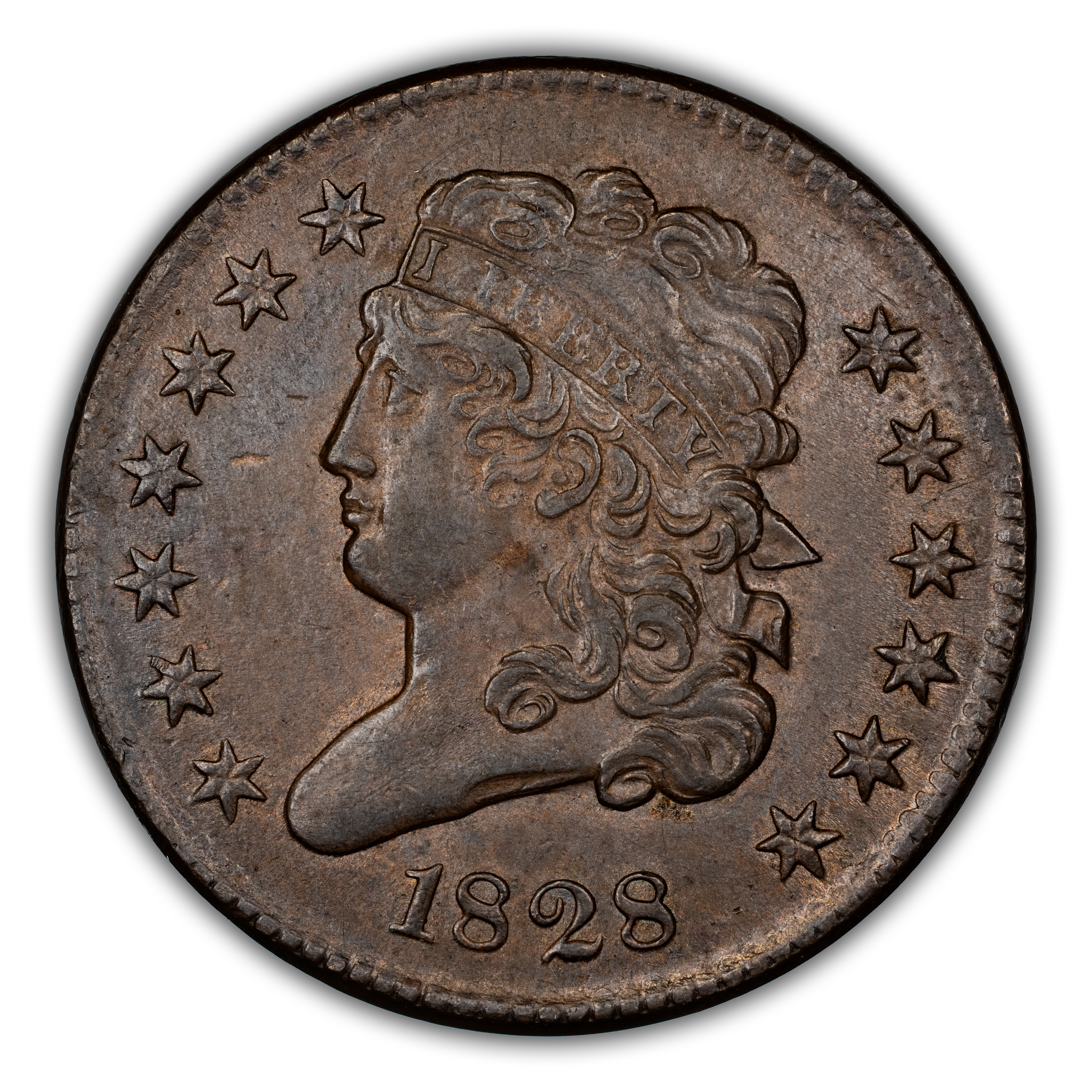 1828 1/2c 13 Stars, C-3 MS BN