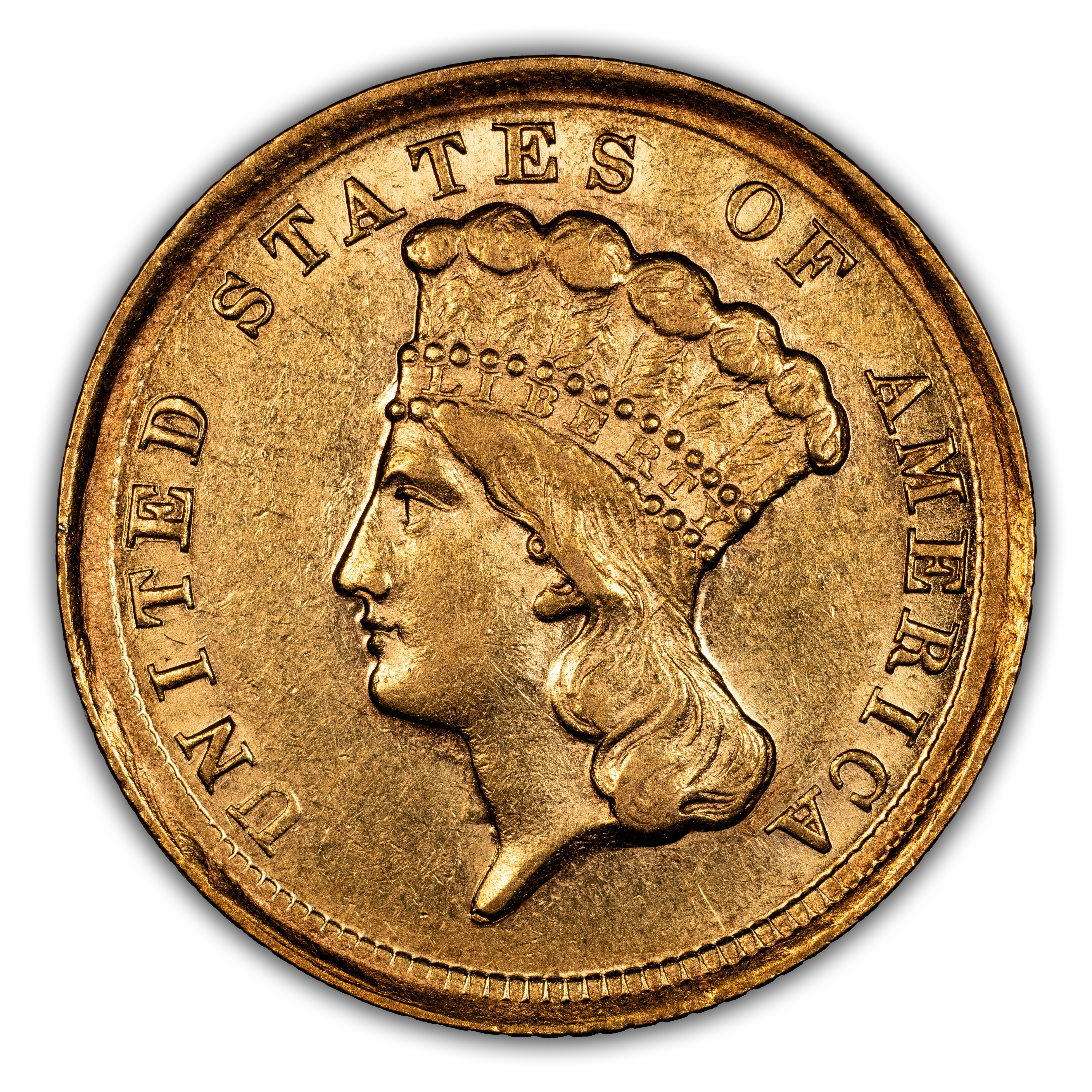1854-D $3 MS