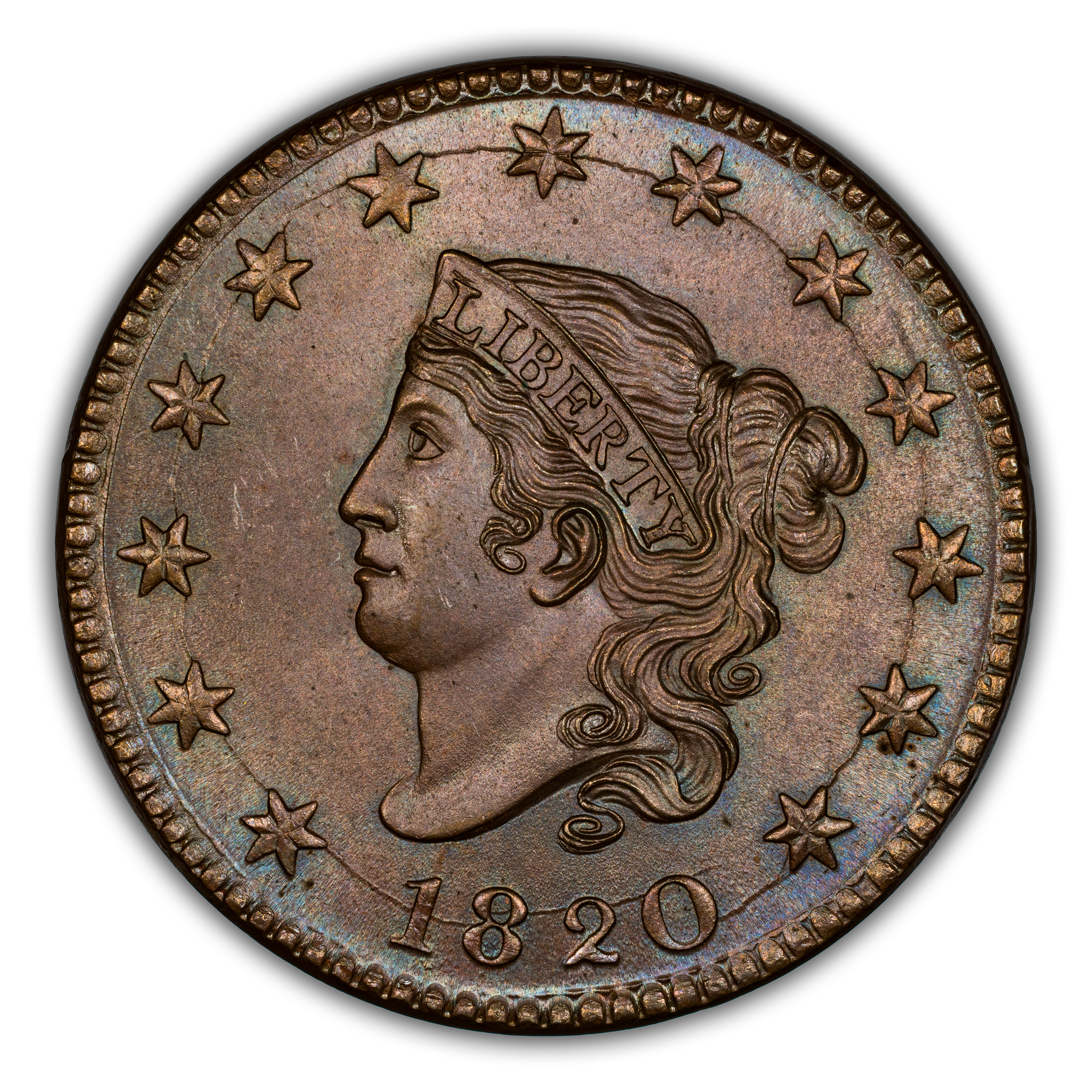 1820 1c Large Date MS BN