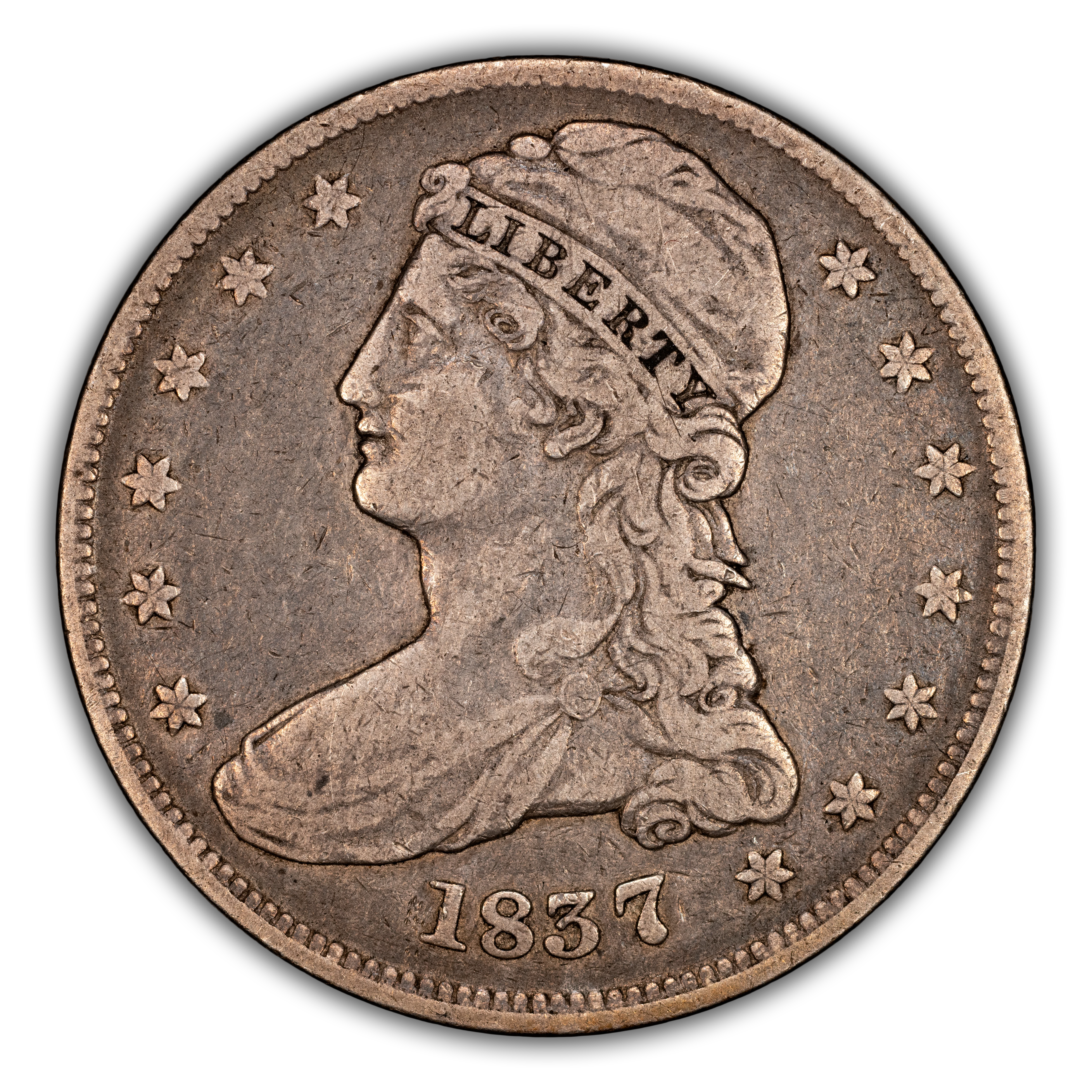 1837 50c Reeded Edge MS