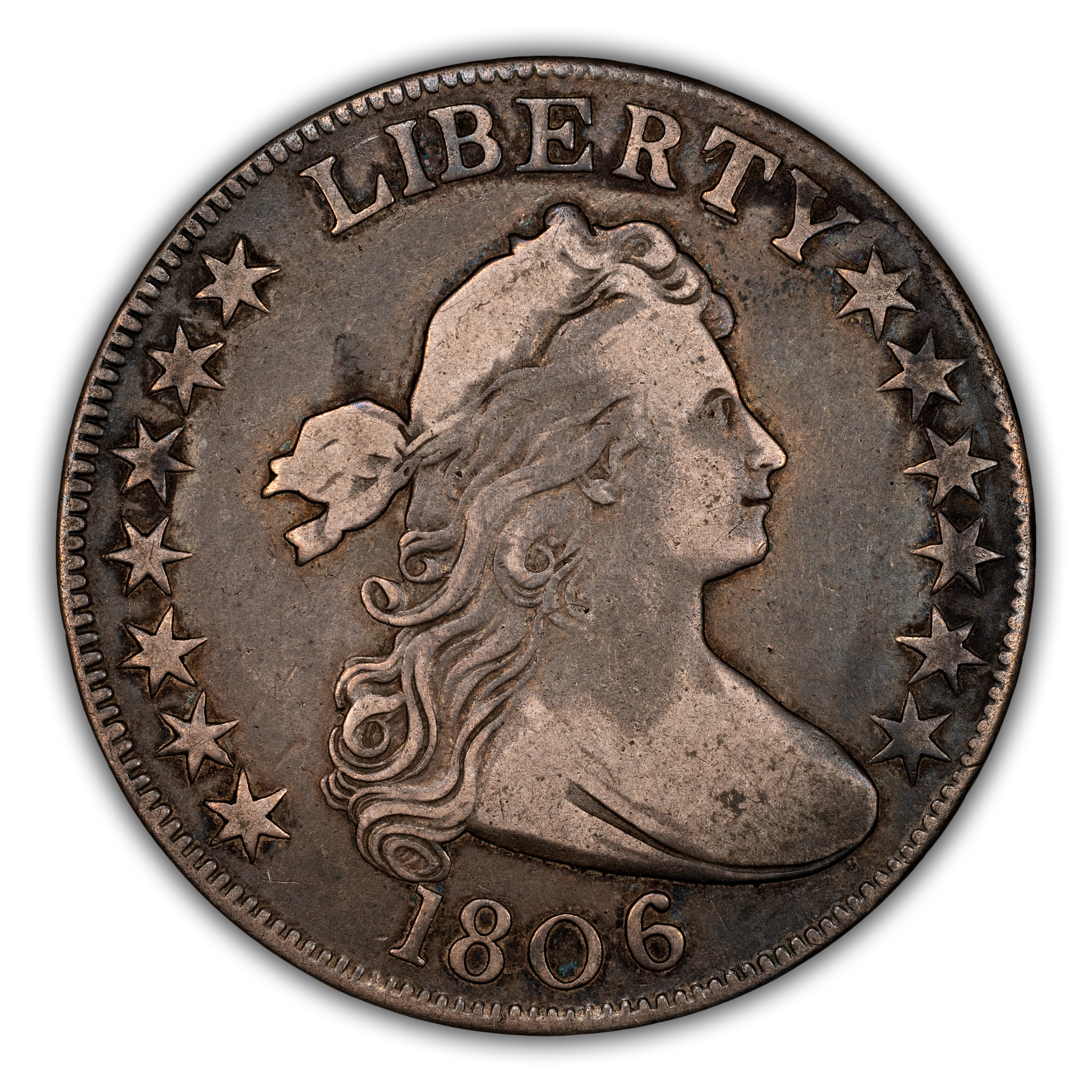 1806 50c Knob 6, Small Stars, O-105 MS