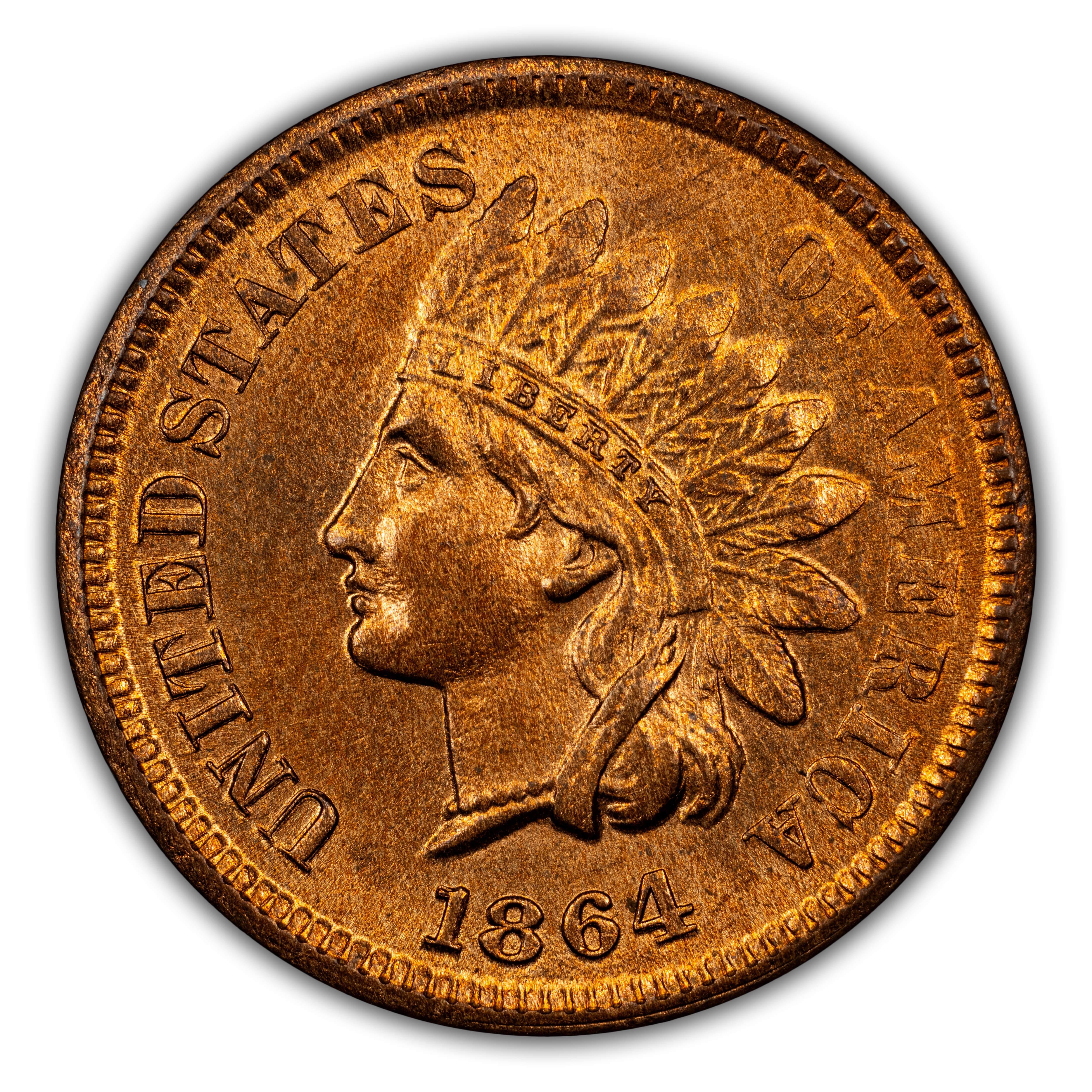 1864 1c L on Ribbon MS RD