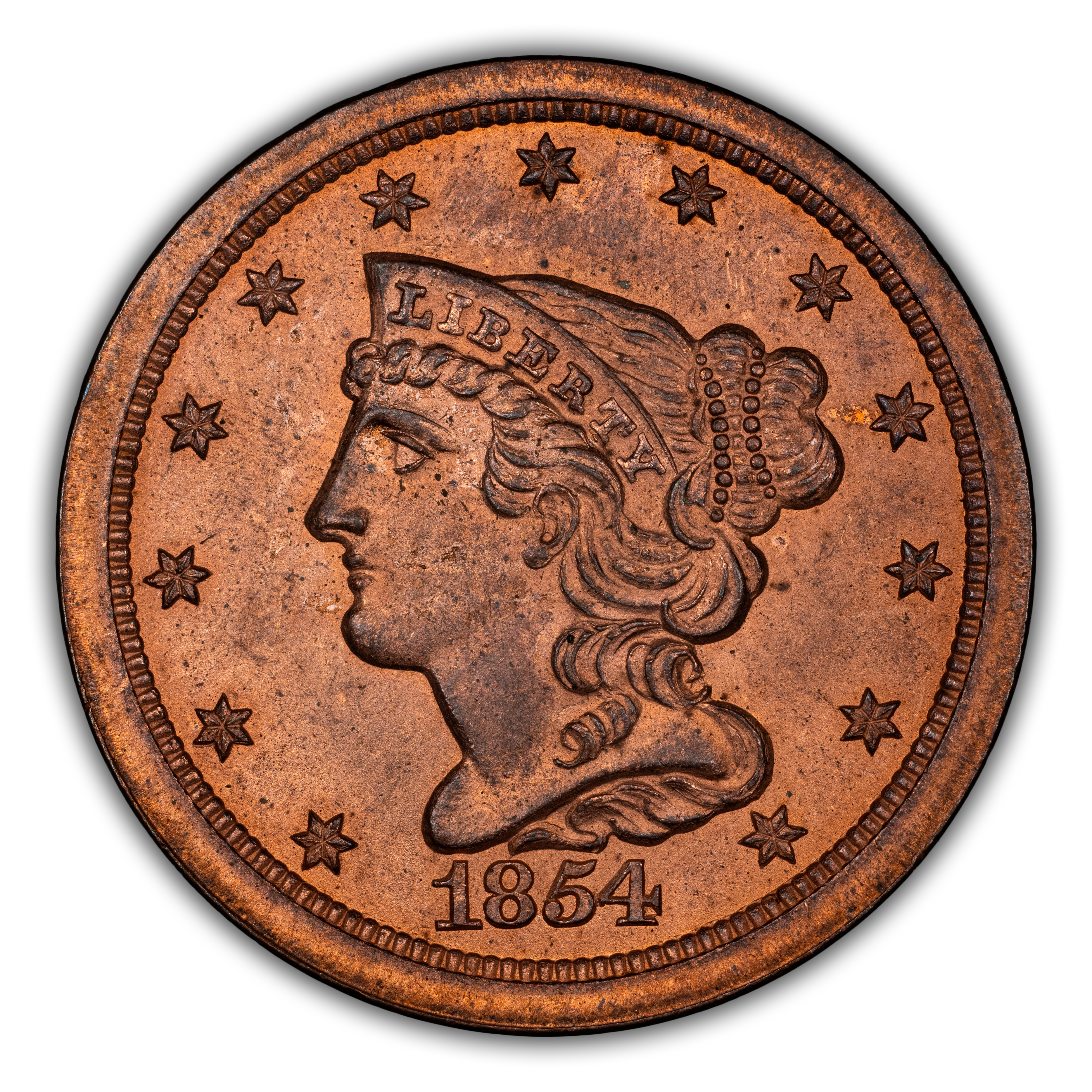 1854 1/2c MS RD