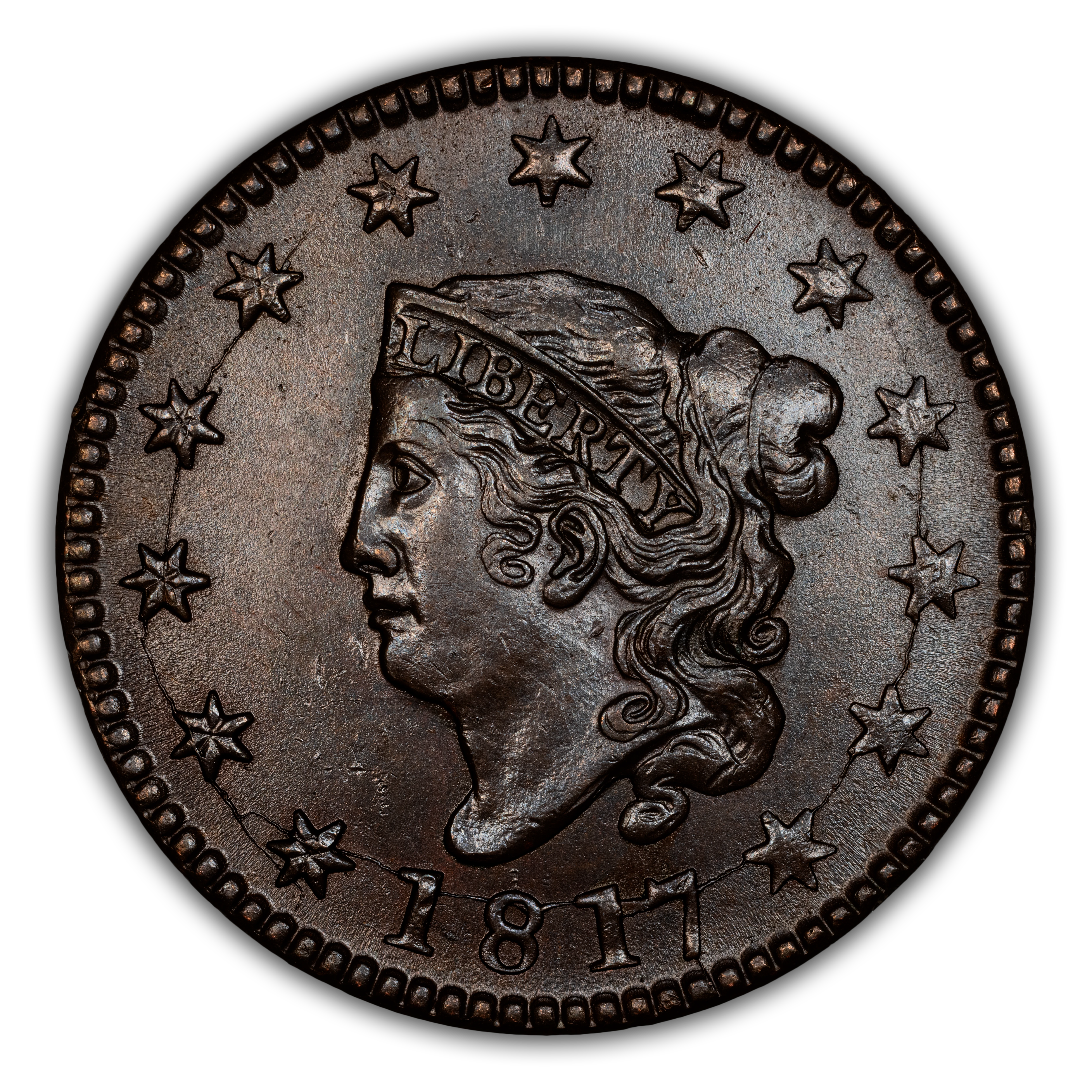1817 1c 13 Stars, N-12 MS BN