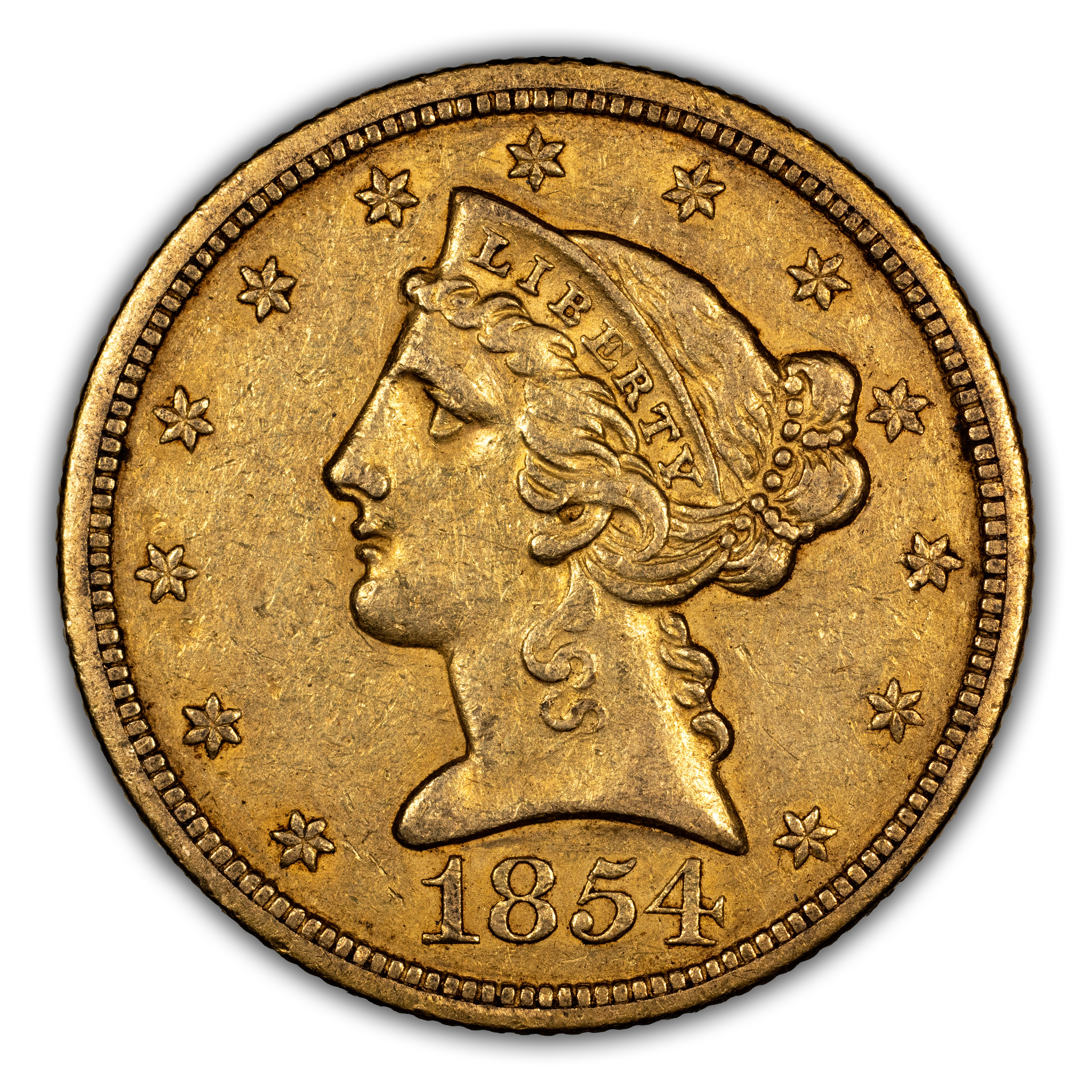 1854-O $5 MS