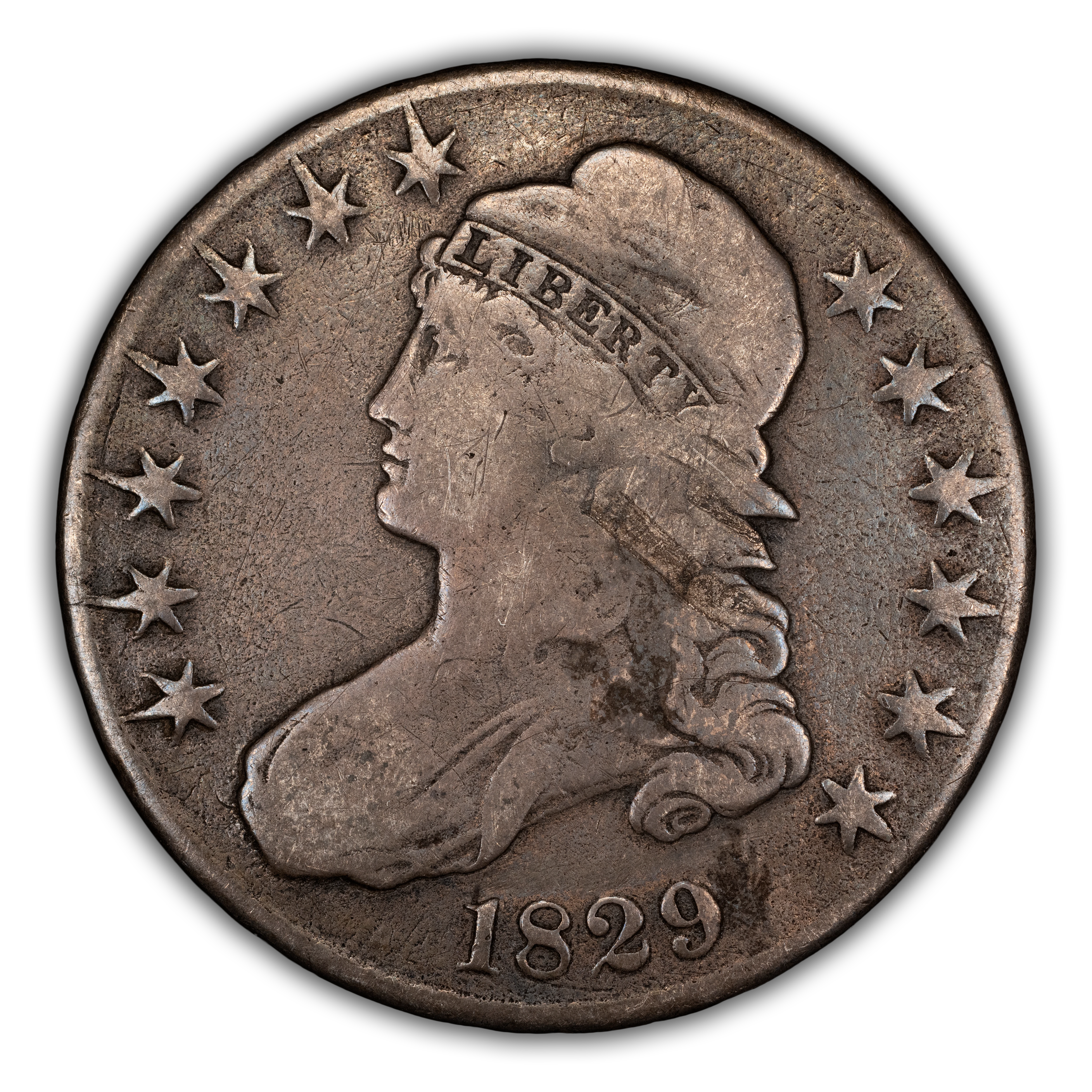 1829 50c Small Letters, O-105a MS