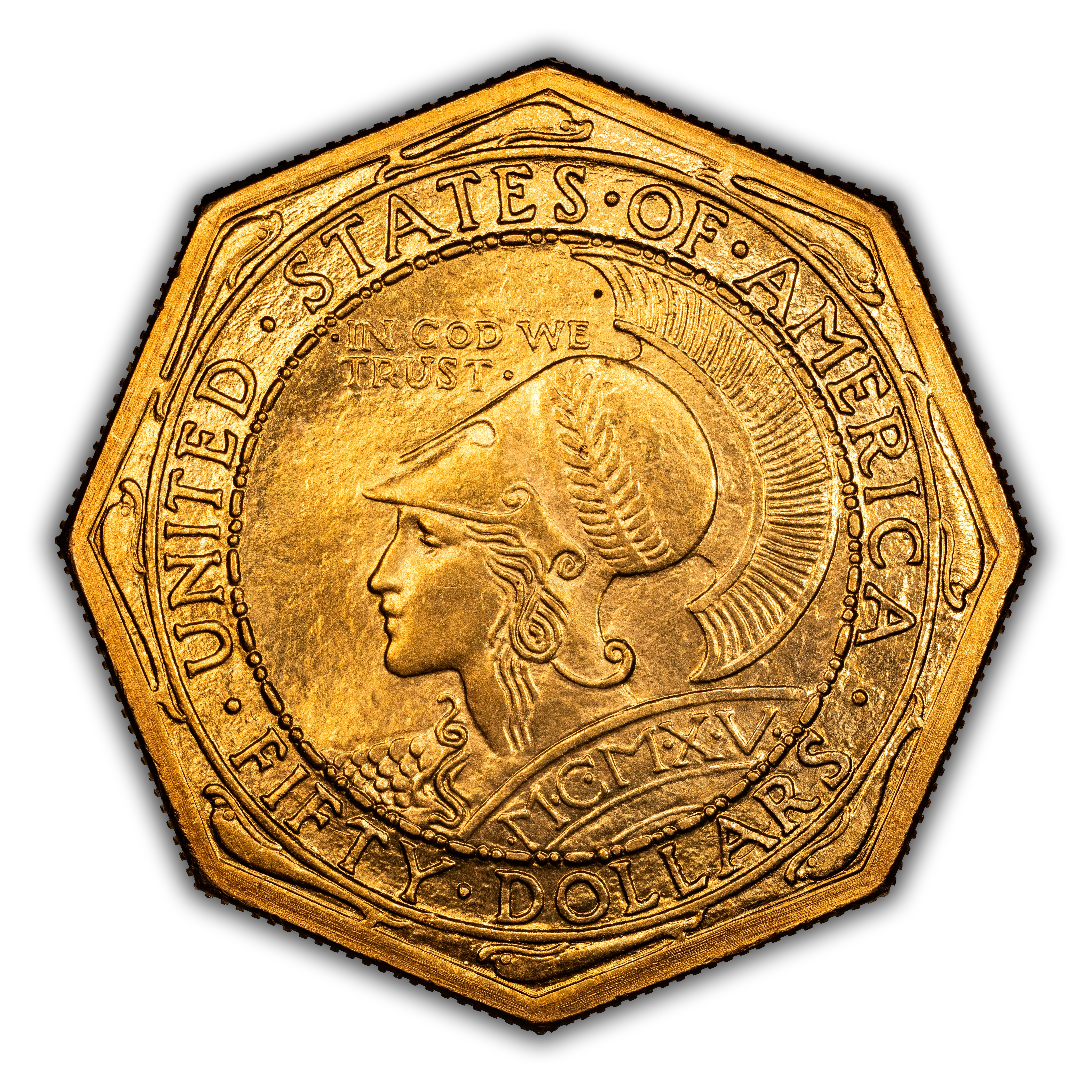 1915-S G$50 Panama-Pacific Expo, Octagonal MS