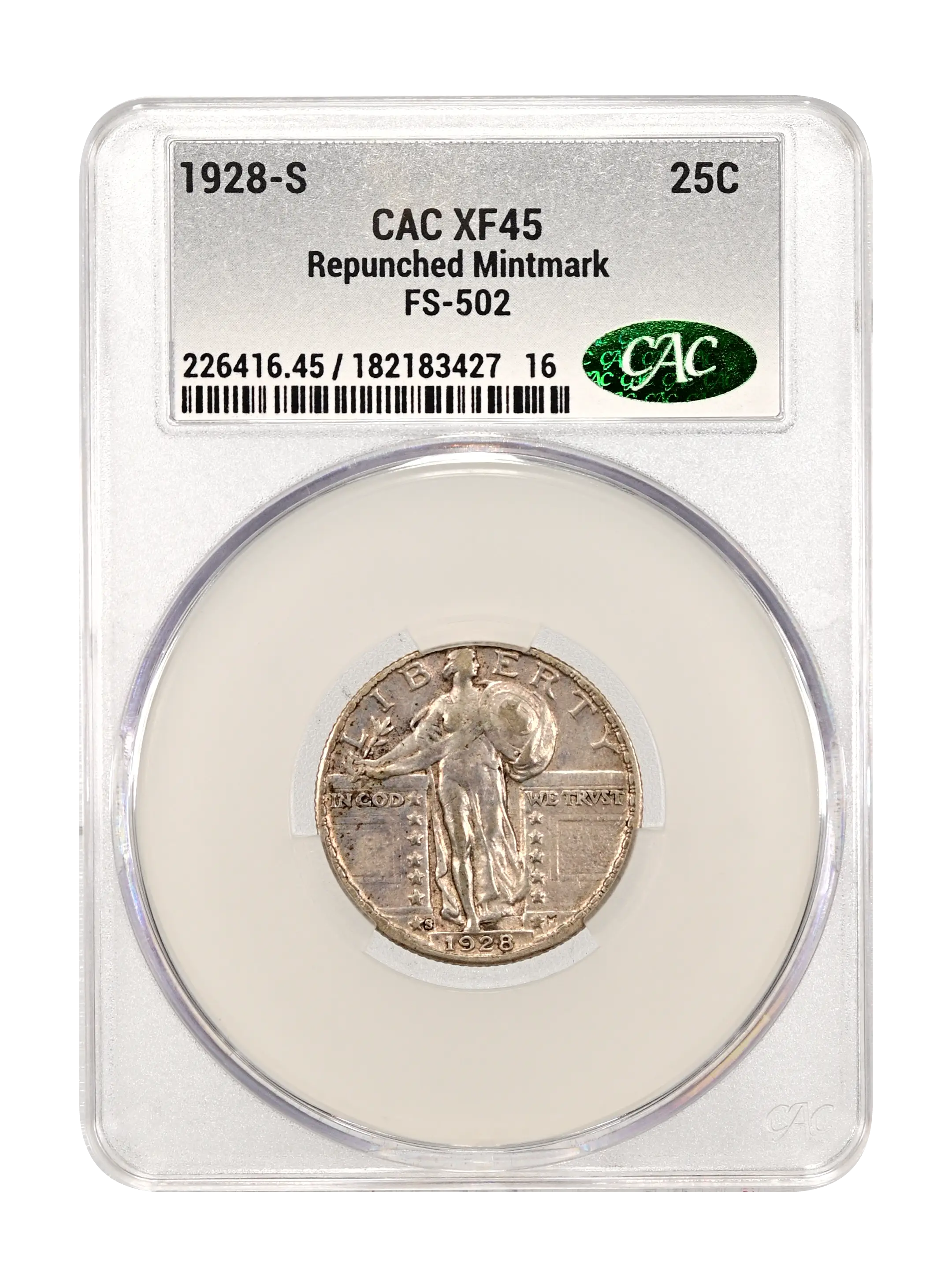 1928-S 25c Repunched Mintmark, FS-502 MS