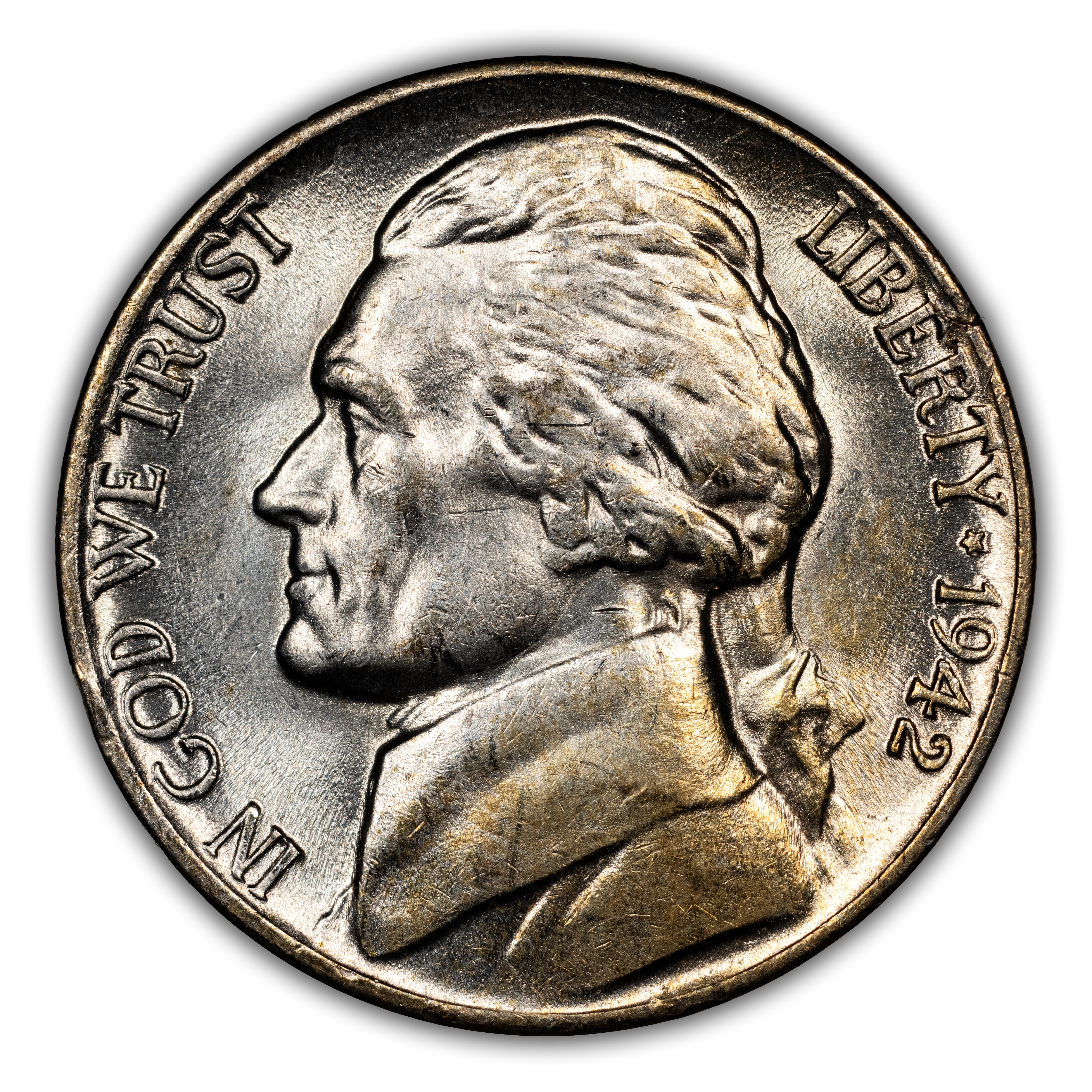 1942-P 5c Type 2, Silver MS