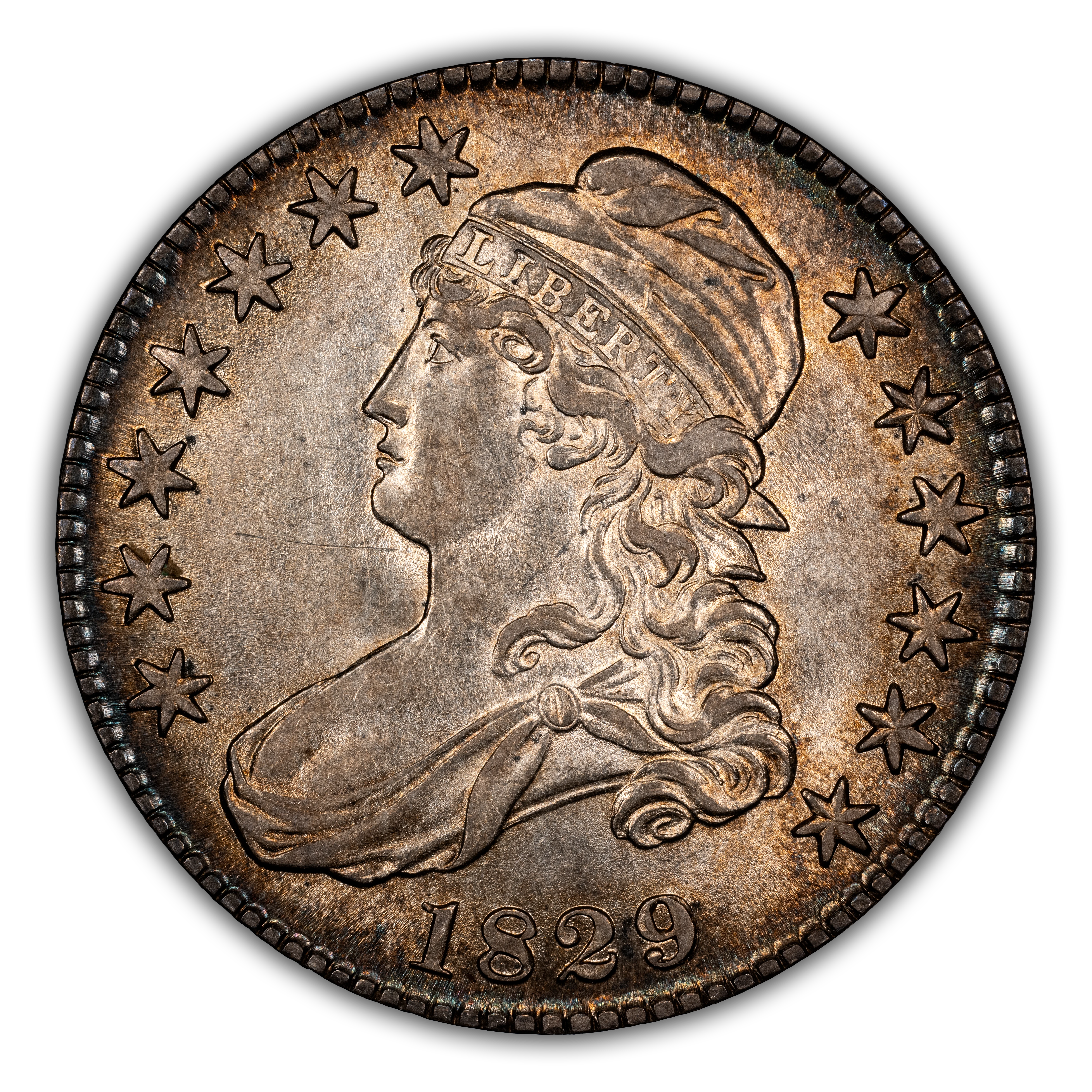 1829 50c Large Letters, O-110a MS