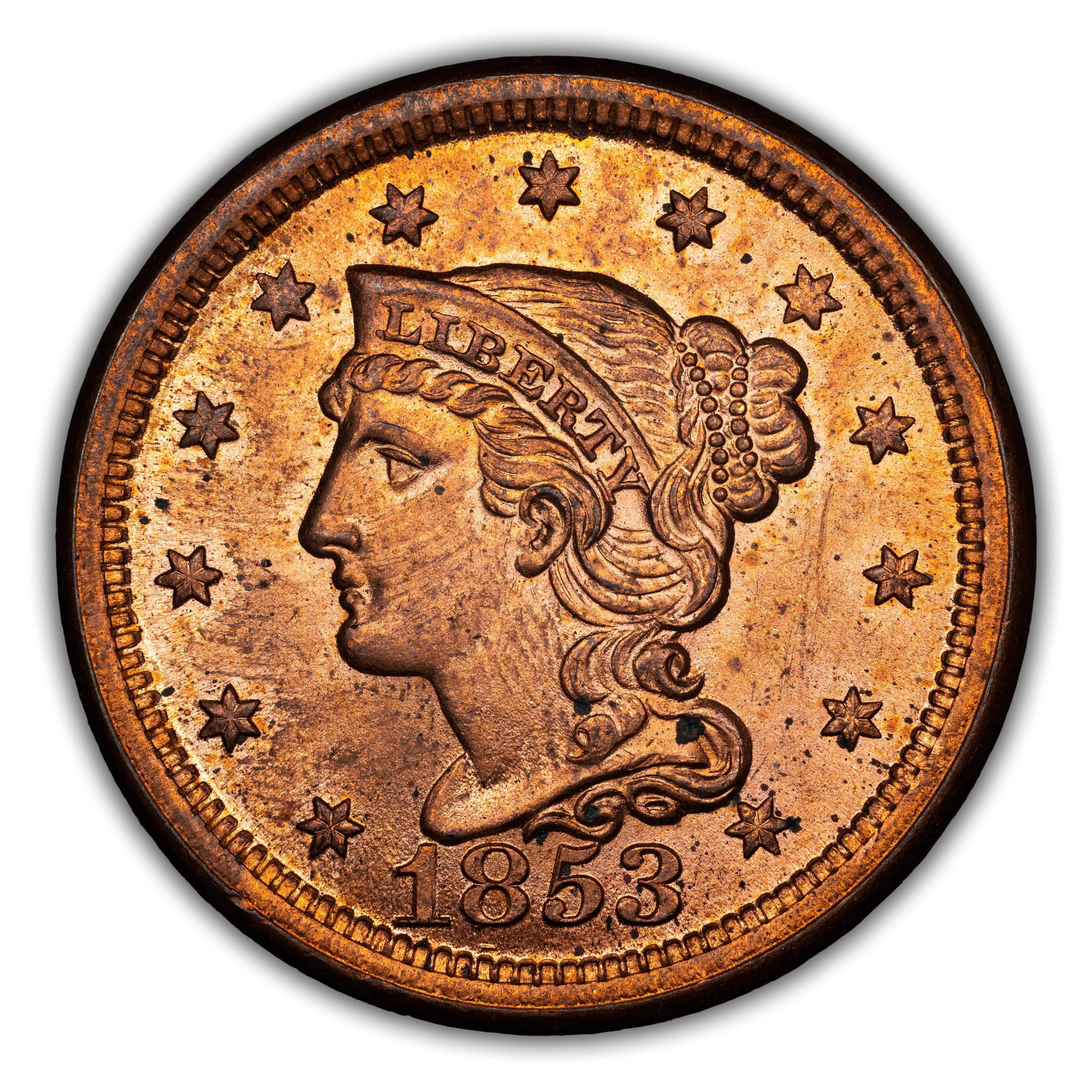 1853 Braided Hair Large Cent Values & Prices | Greysheet