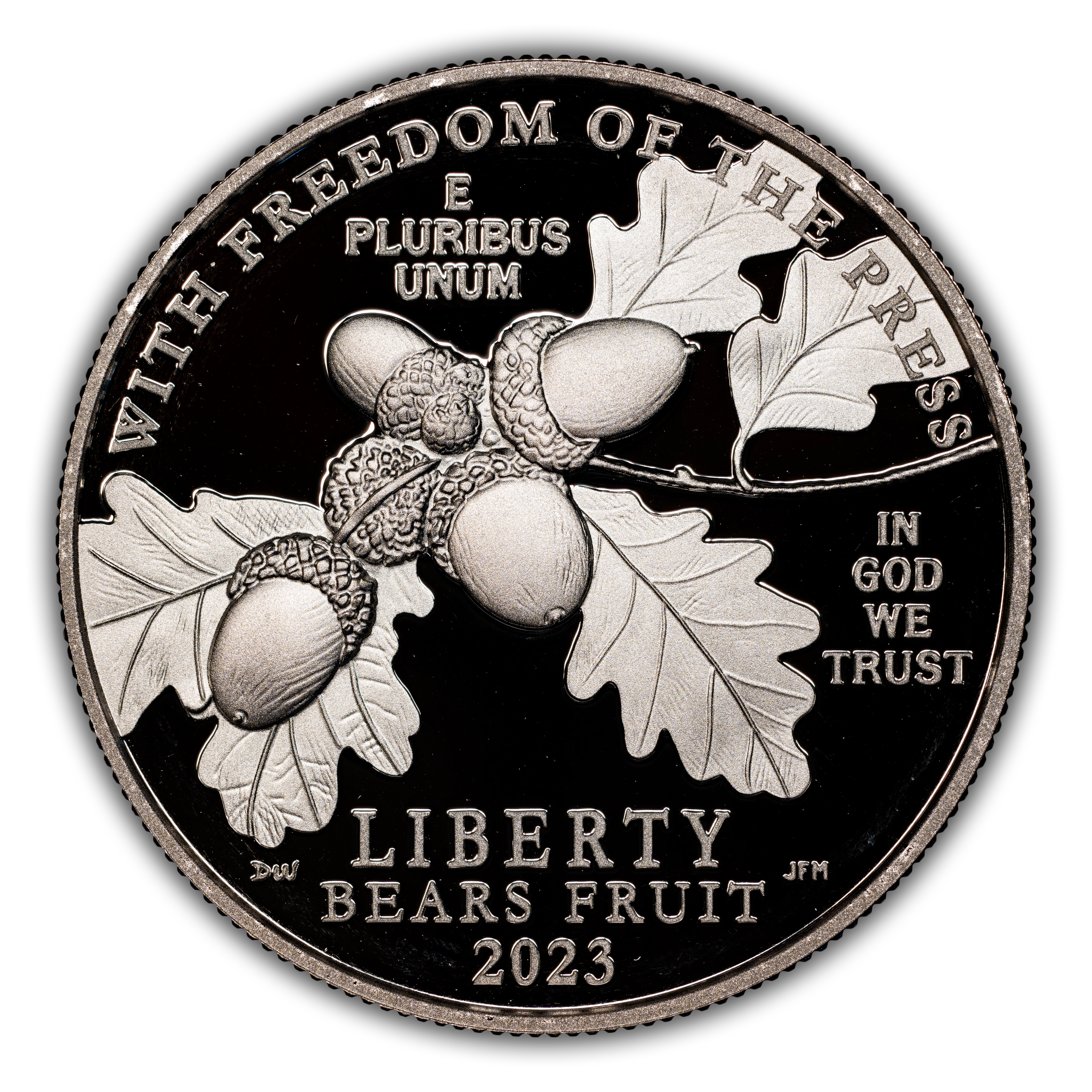 2023-W P$100 Platinum Eagle, Freedom of the Press PR DCAM