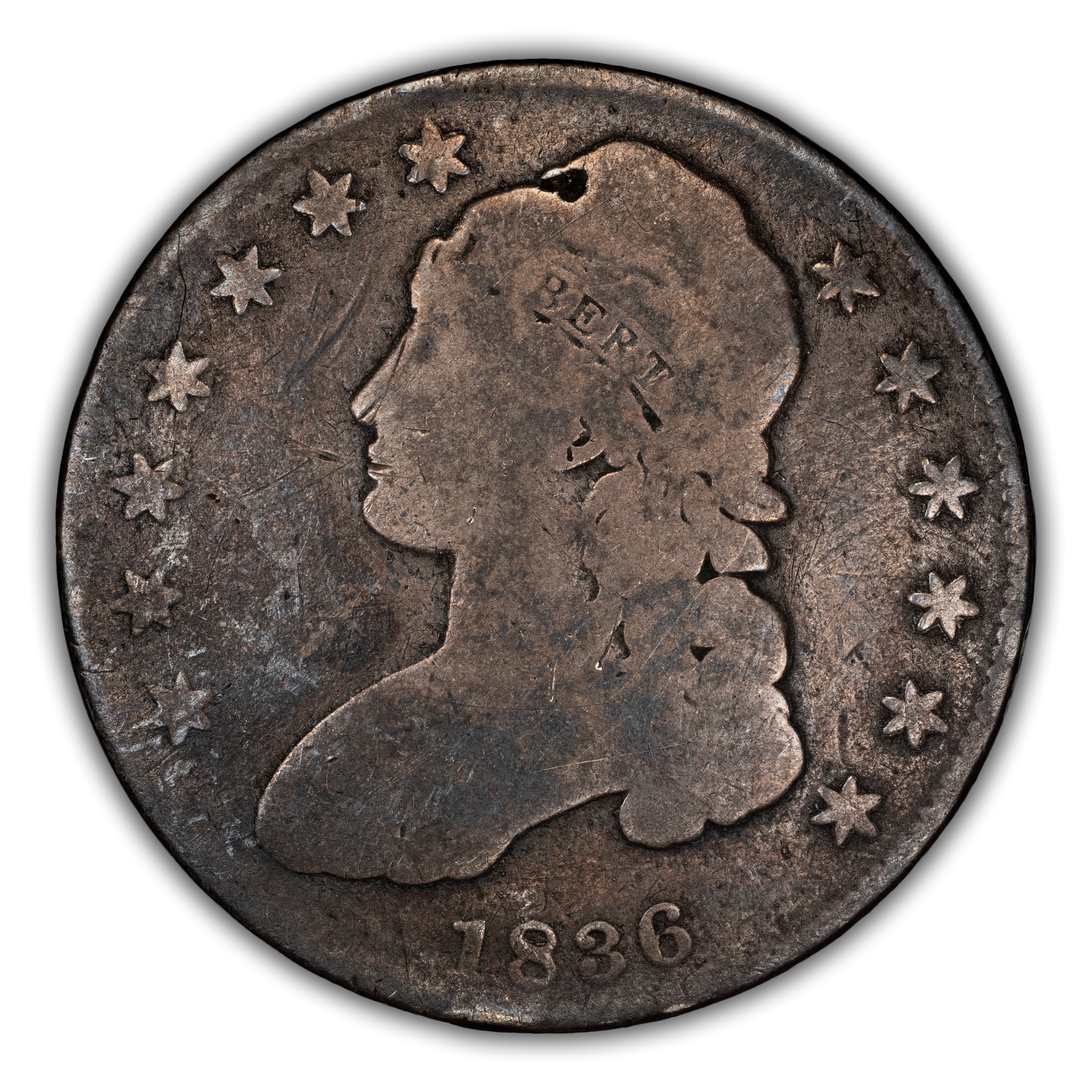 アメリカ1836年 50Cents 銀貨 キャップバスト アメリカ1836年 50Cents