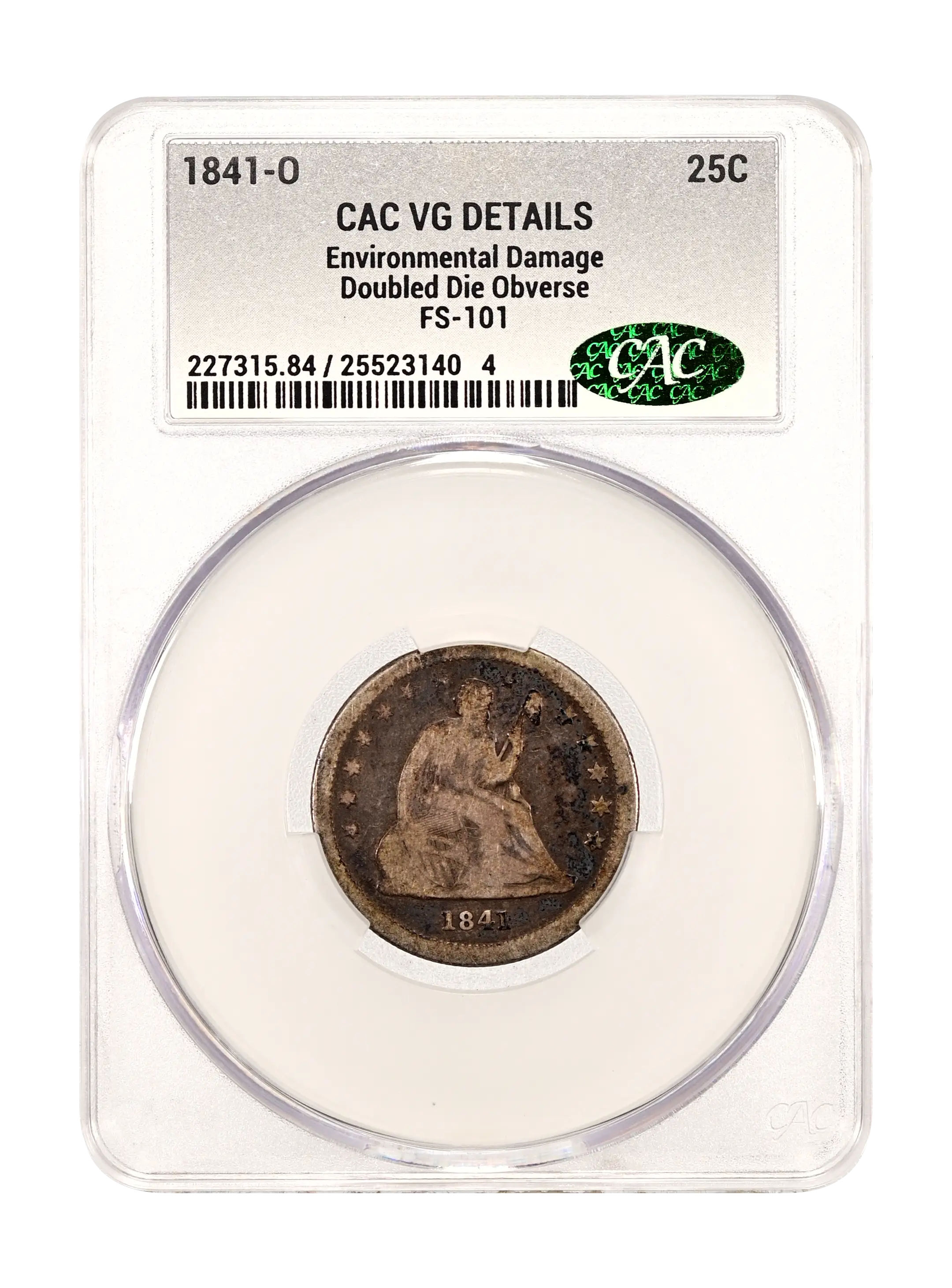 1841-O 25c Doubled Die Obverse, FS-101 MS