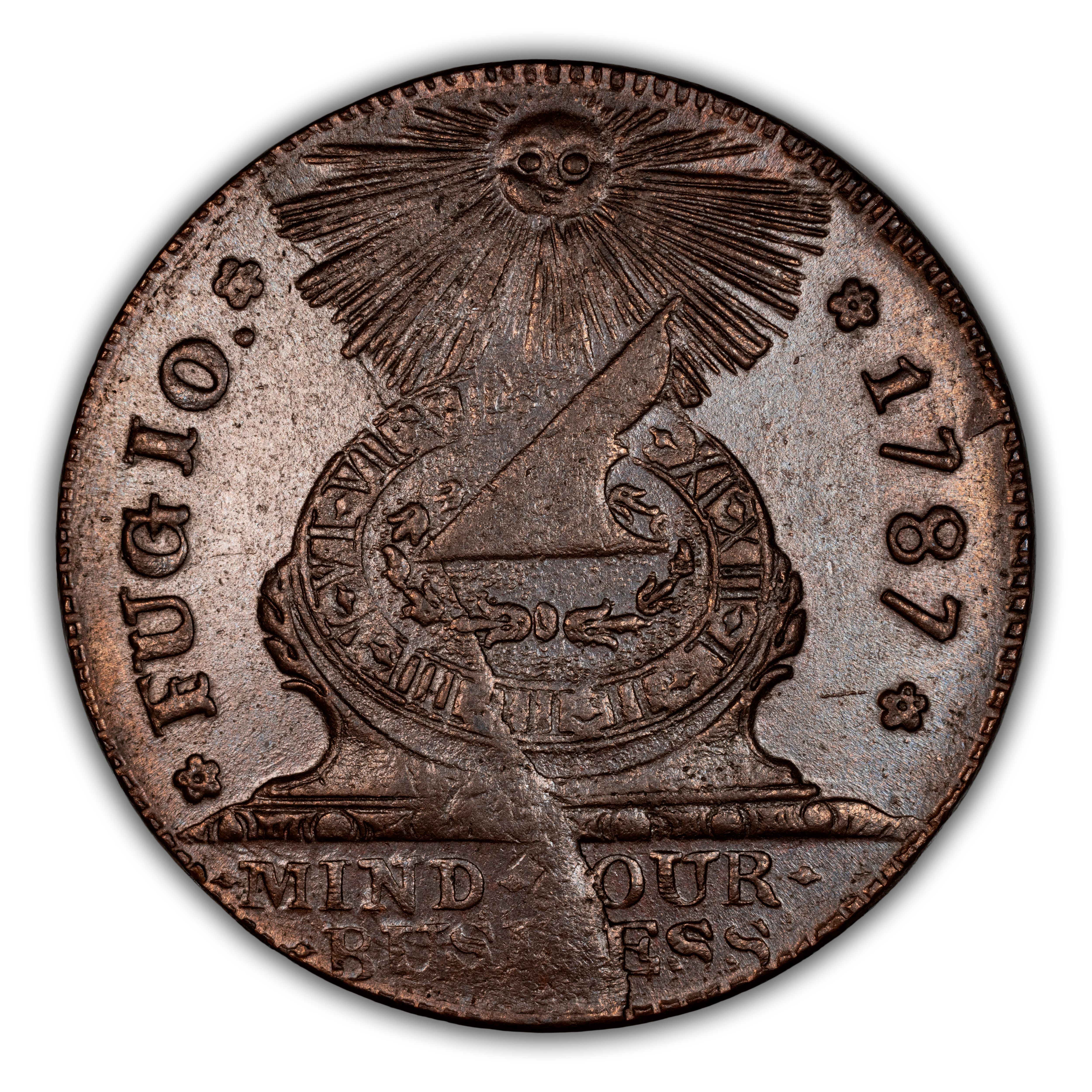 1787 Fugio 1c 4 Cinquefoils, STATES UNITED MS BN